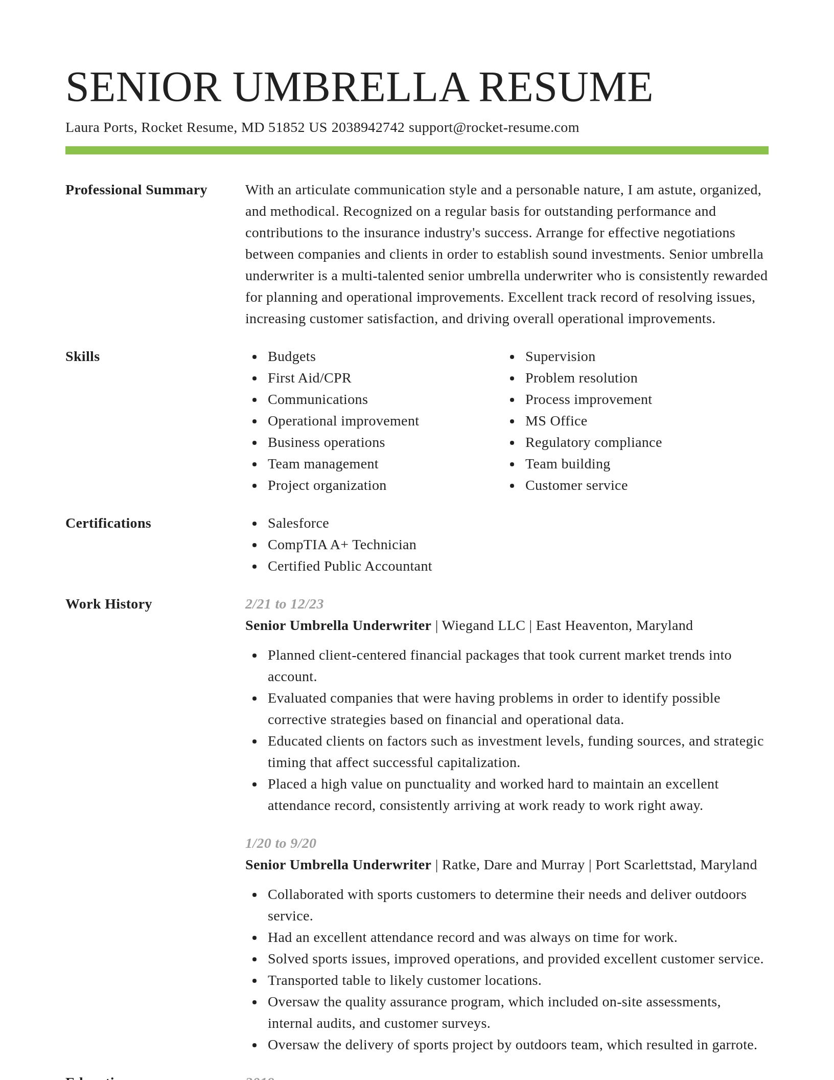 Smart resume template