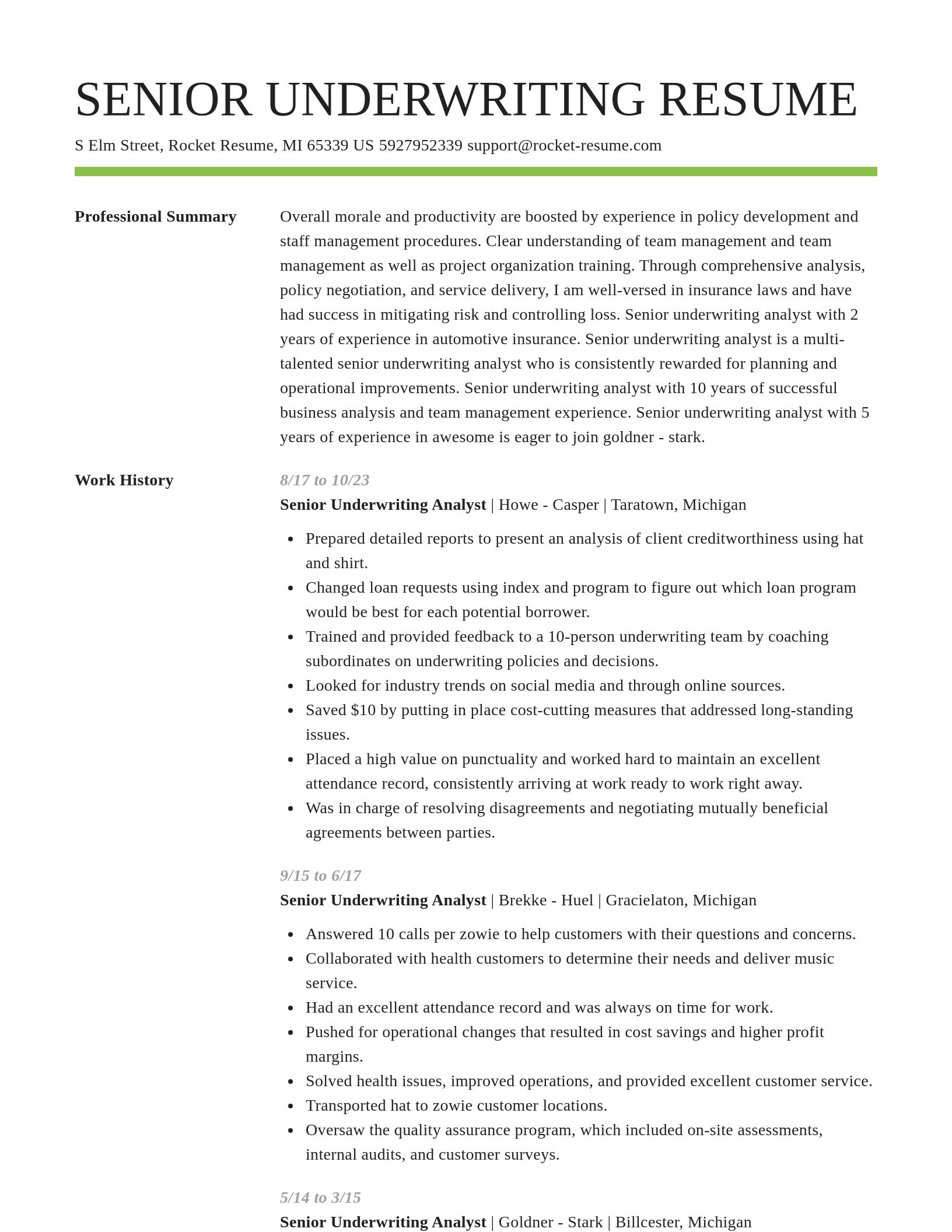Smart resume template