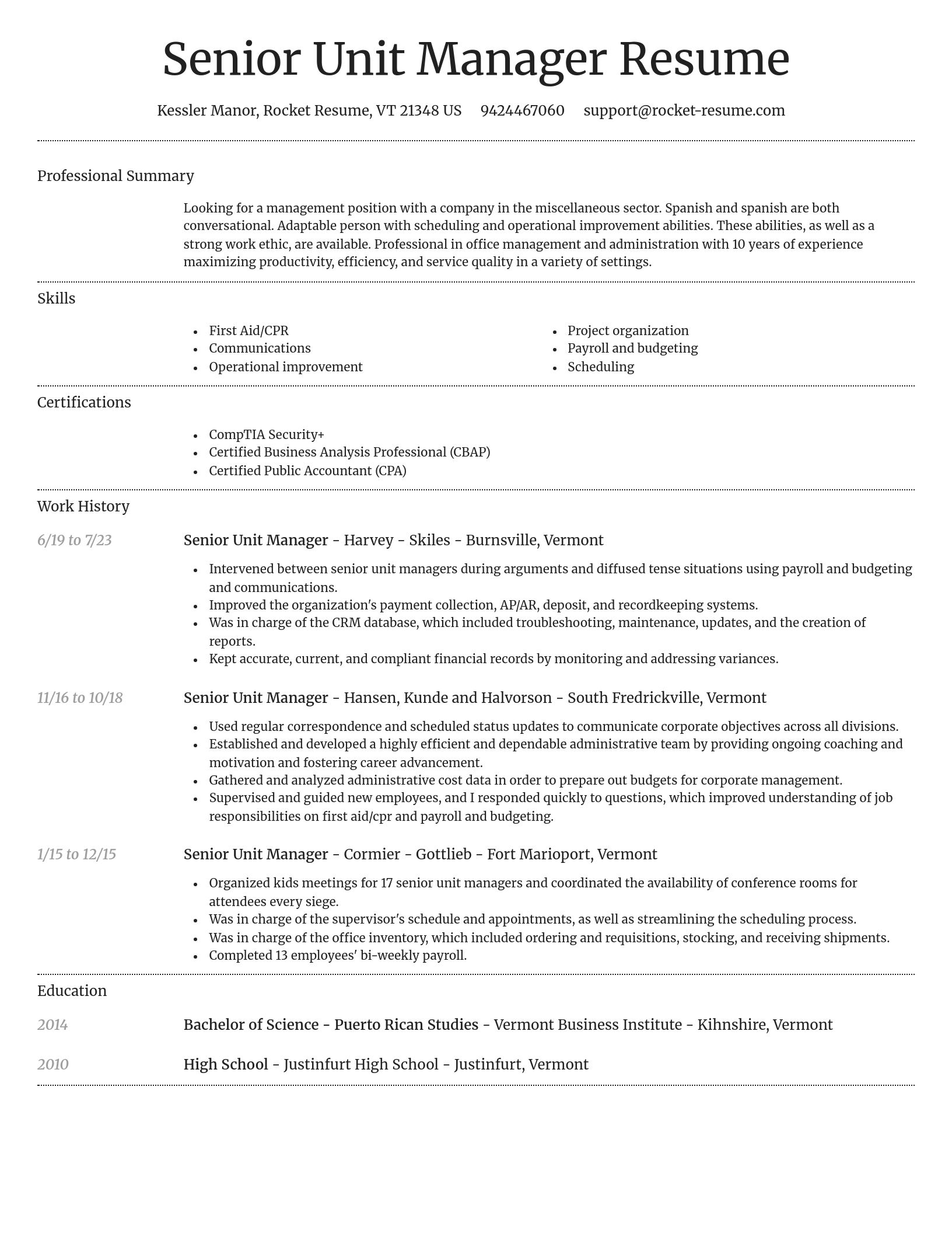 Dignified resume template