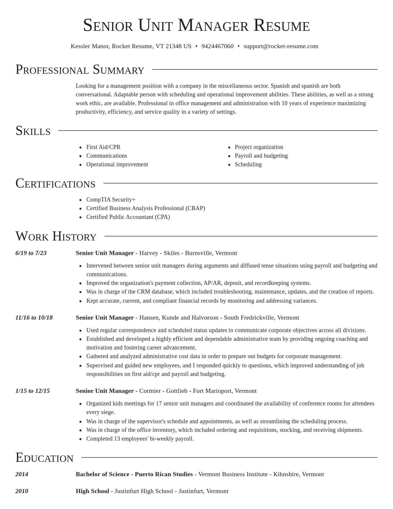 Director resume template