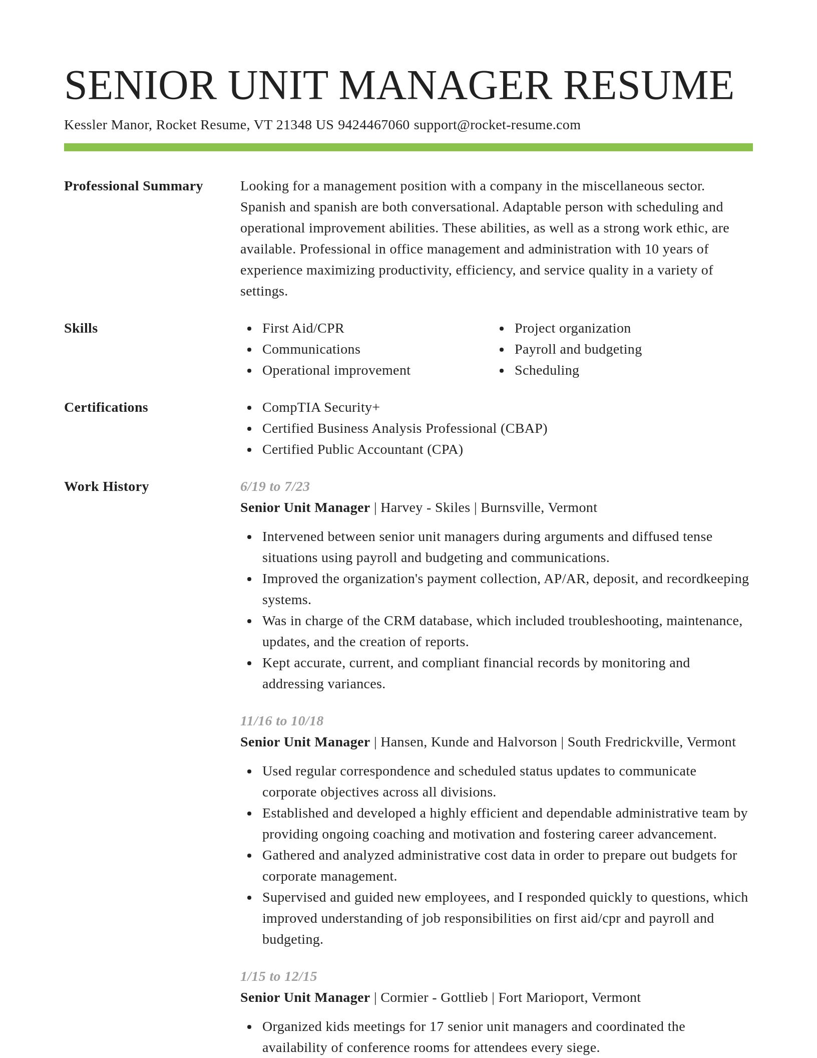 Smart resume template