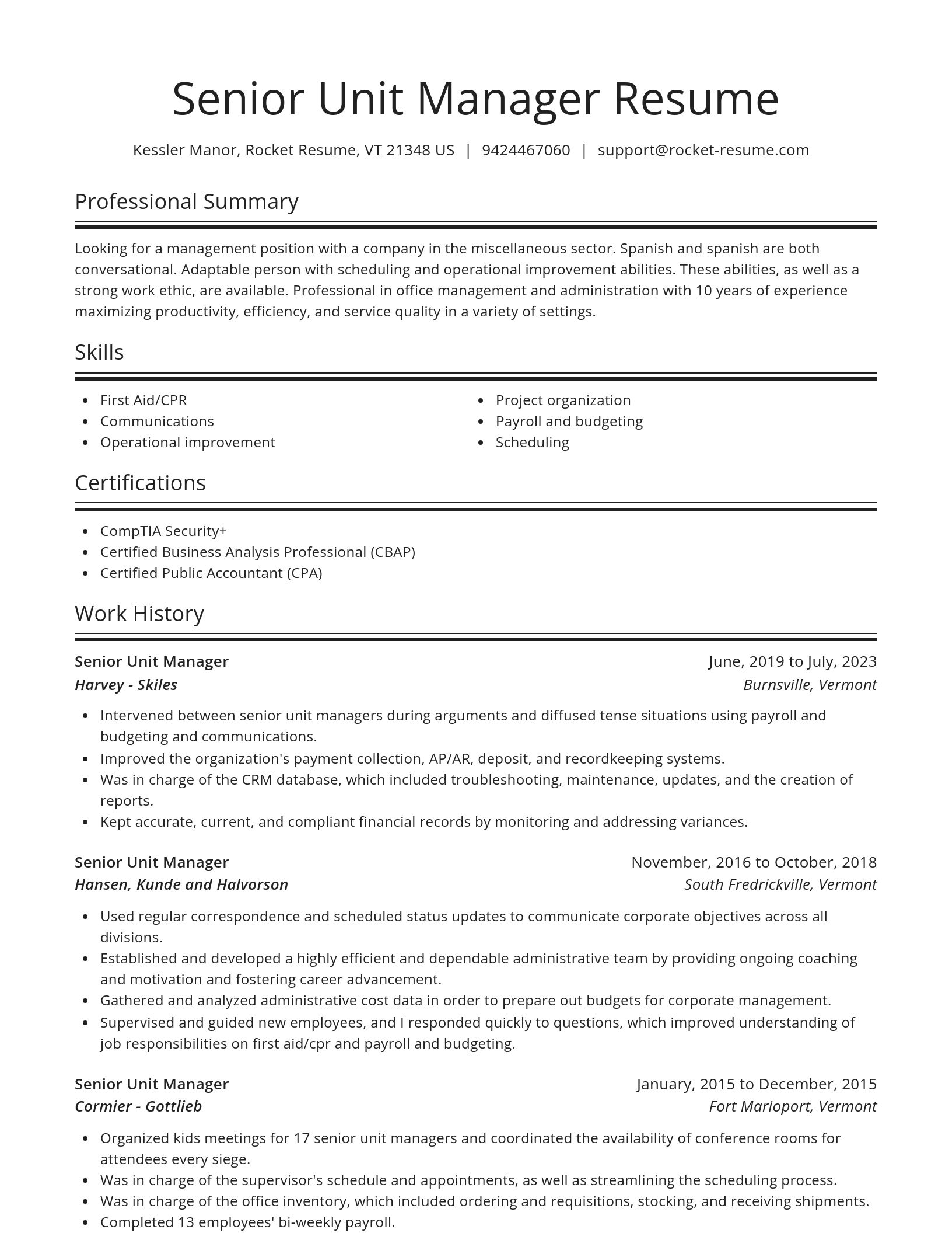 Spotlight resume template