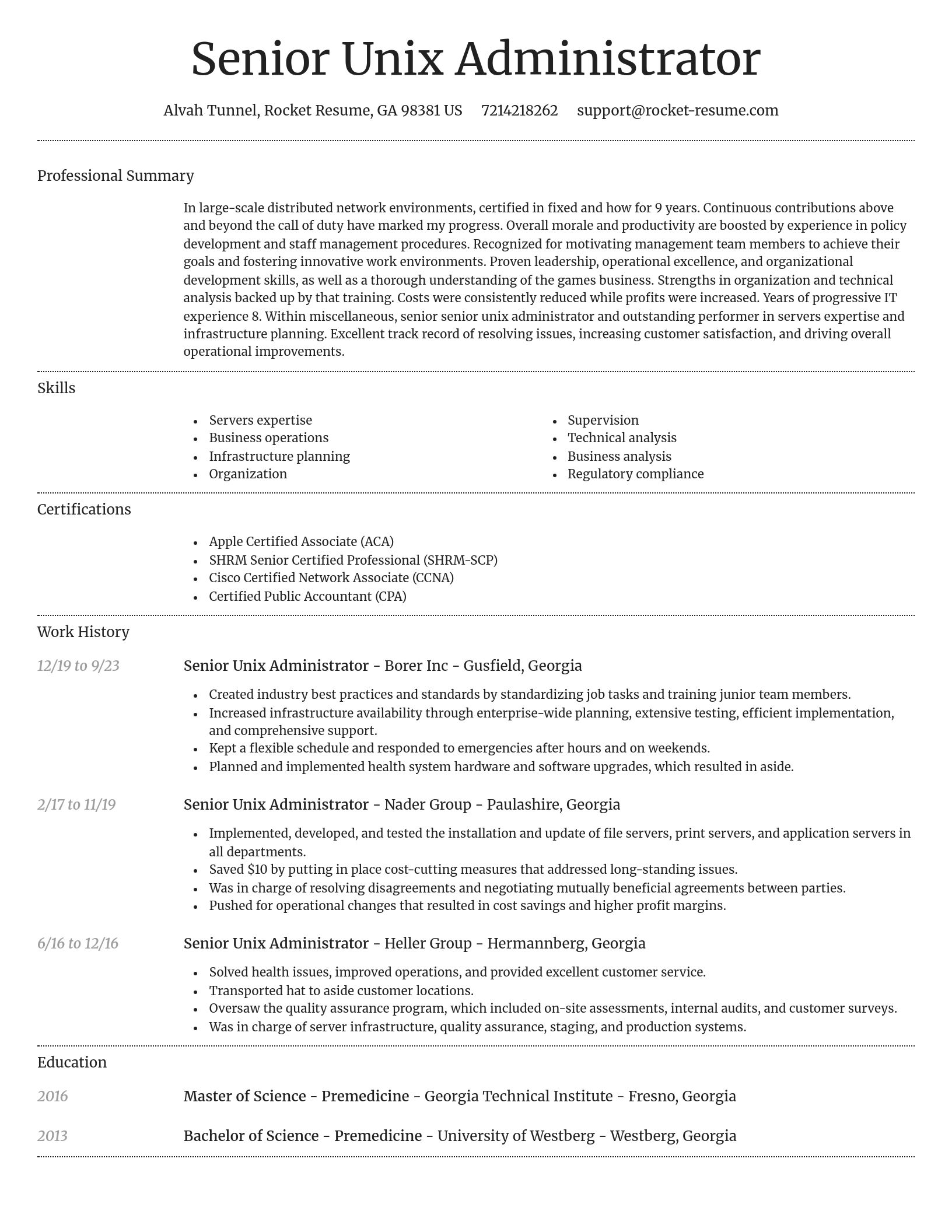 Dignified resume template