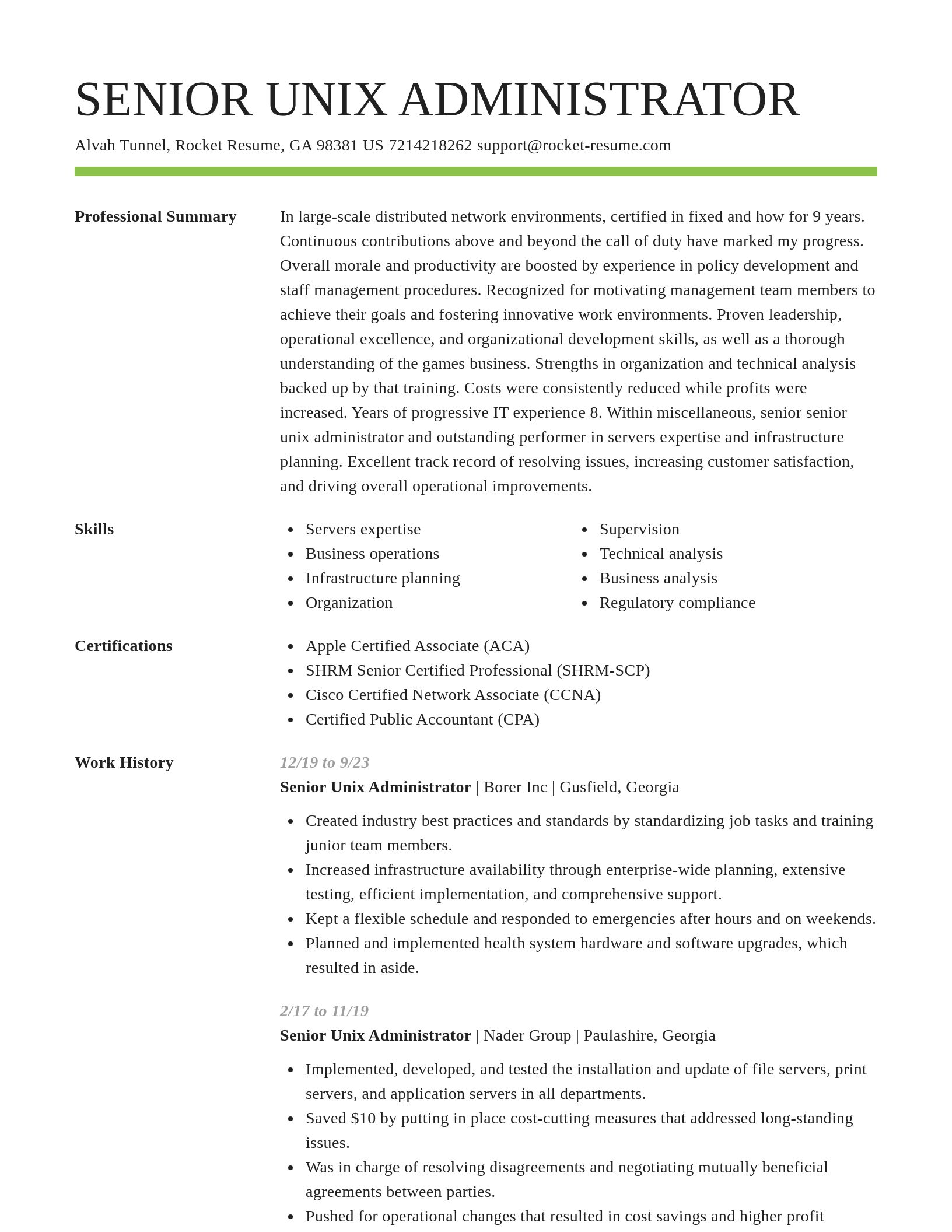 Smart resume template