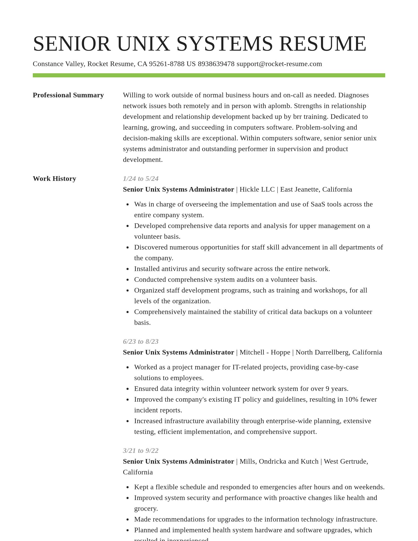 Smart resume template
