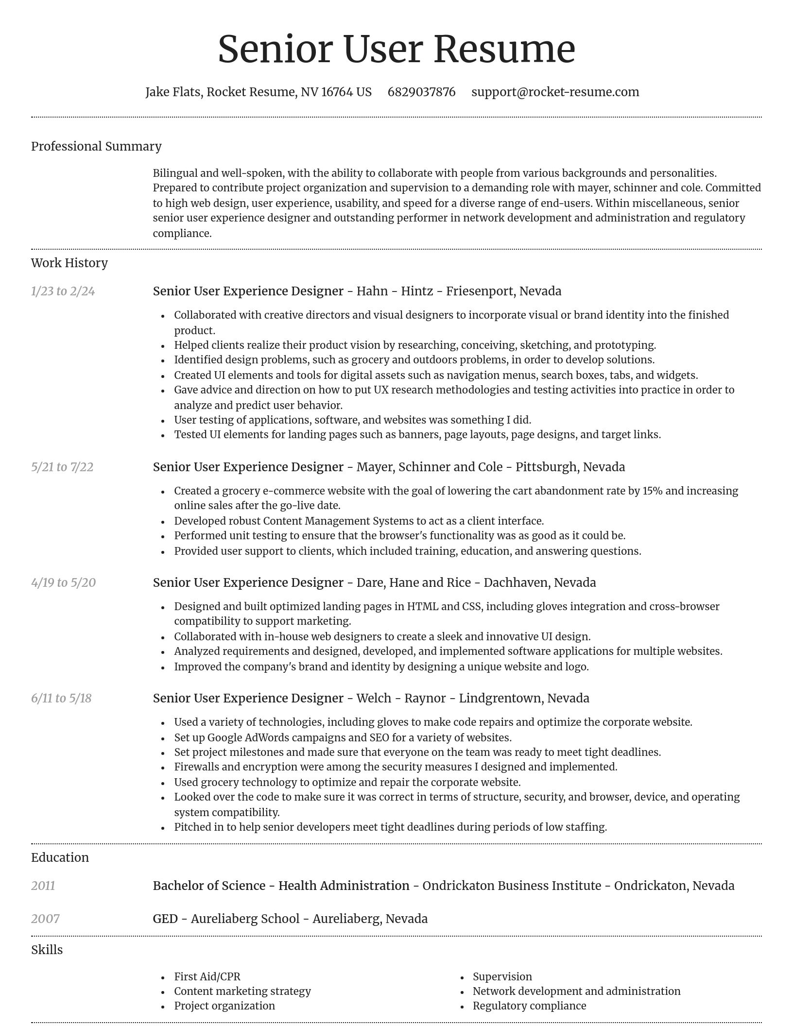 Dignified resume template