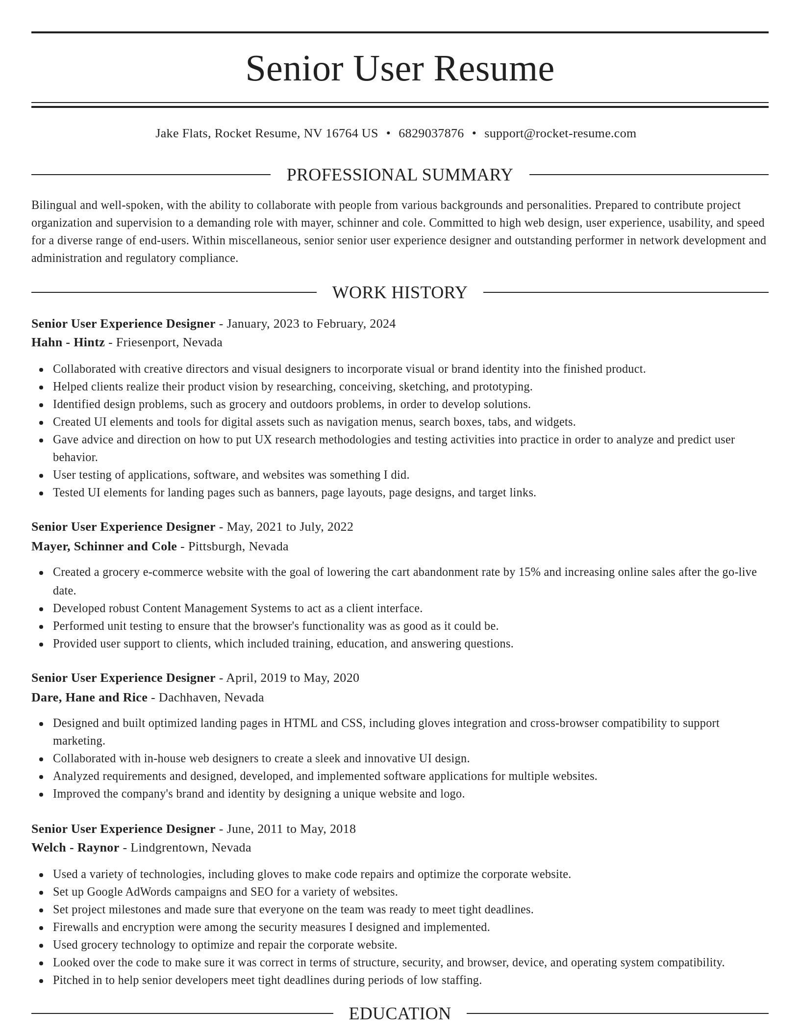 Elegant resume template