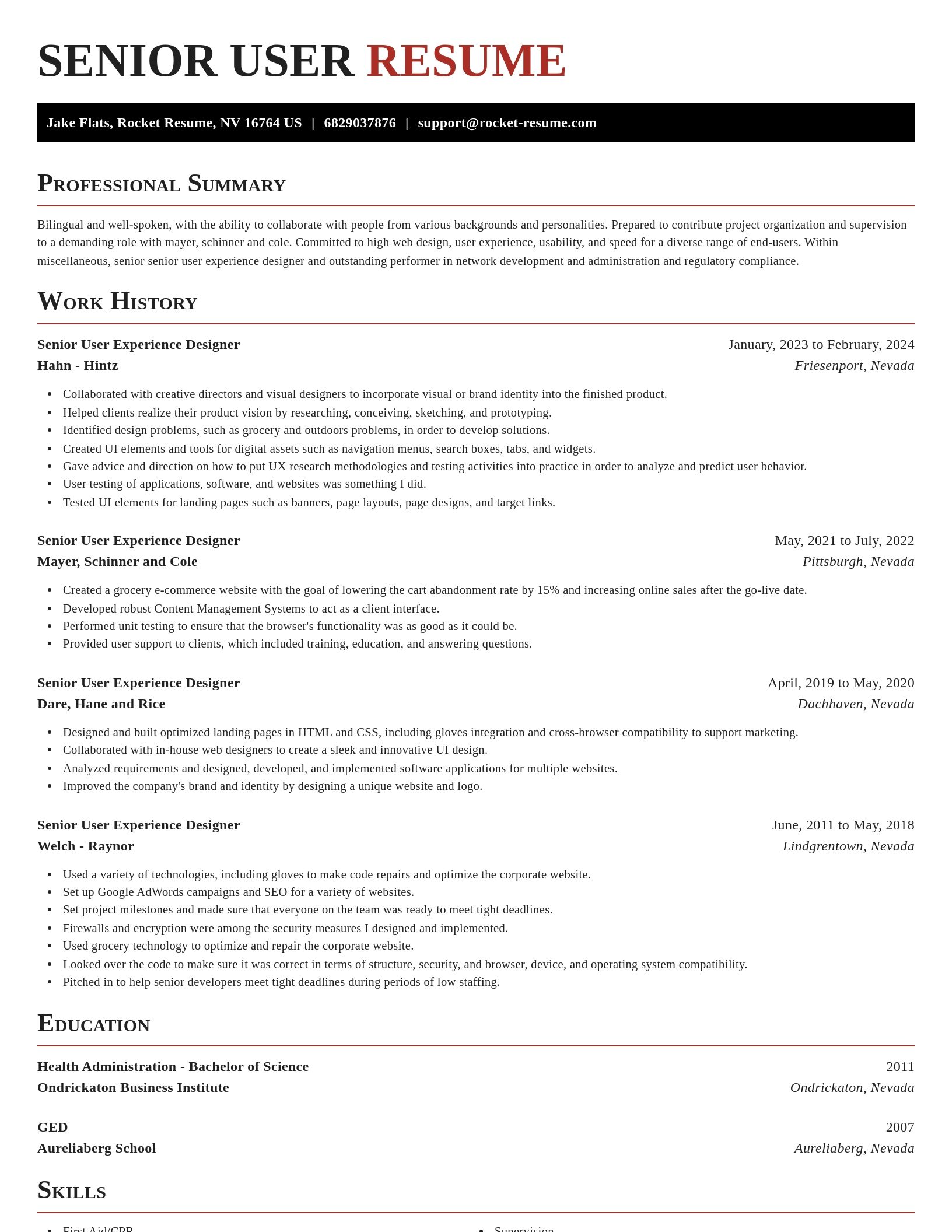 Exquisite resume template