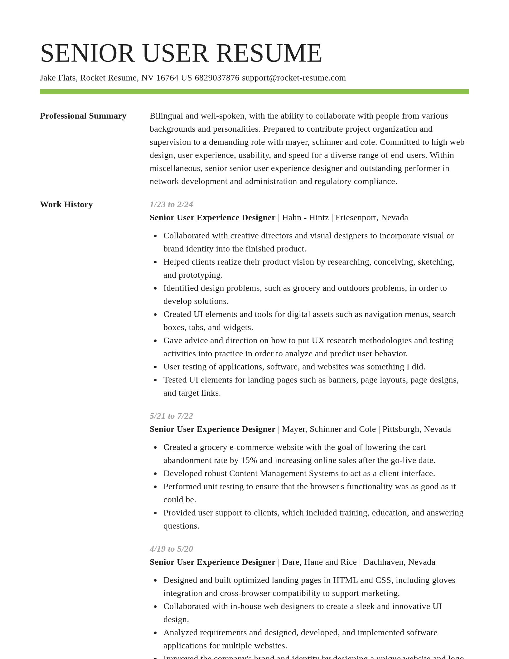 Smart resume template