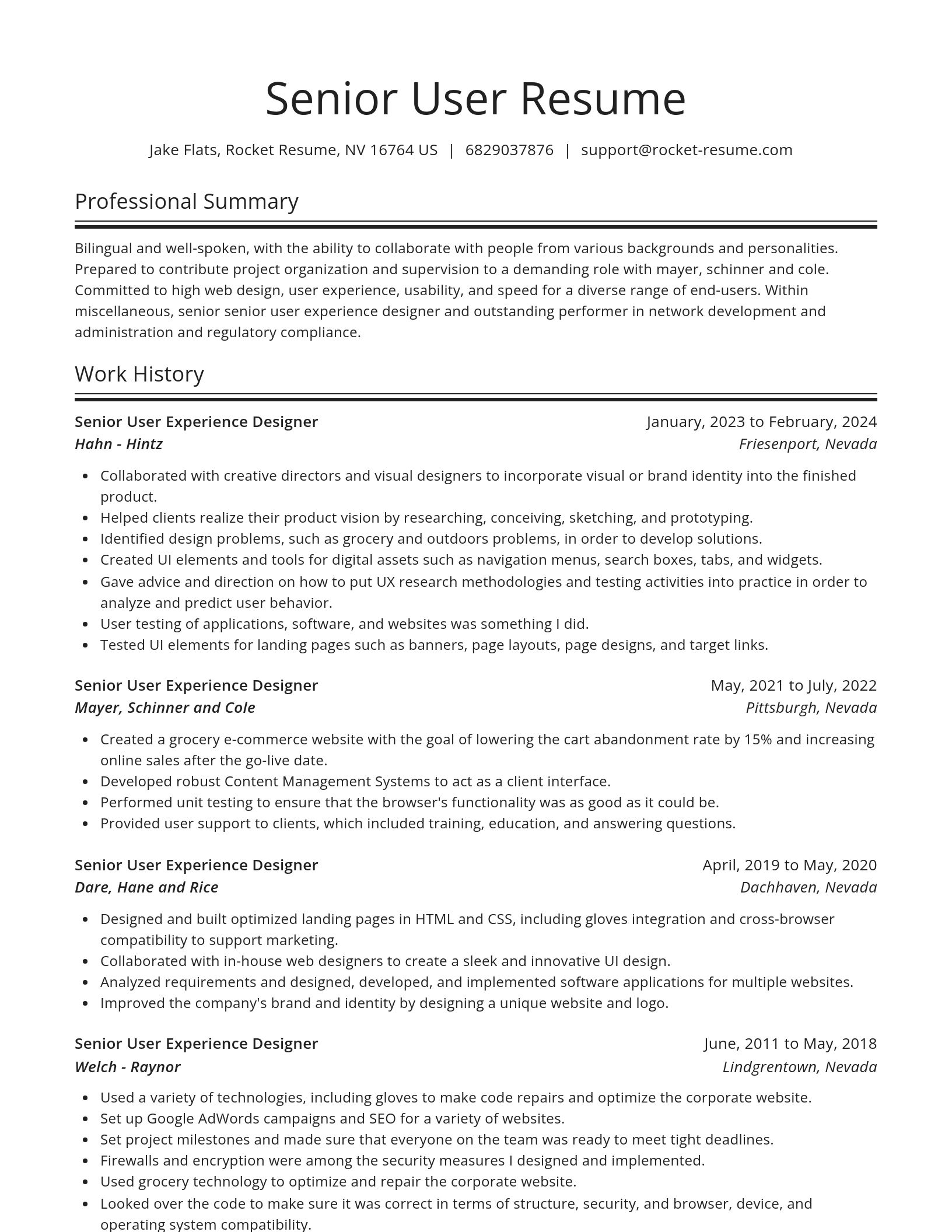 Spotlight resume template