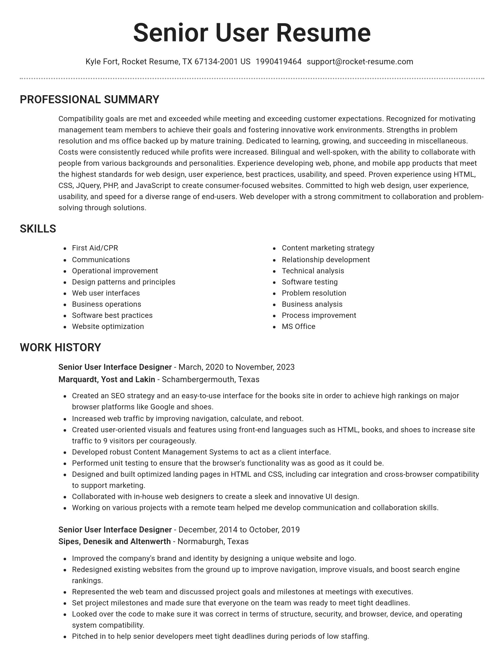 Brilliant resume template