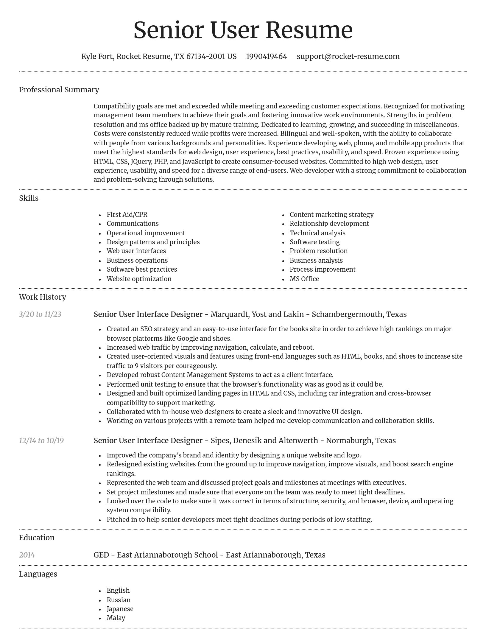 Dignified resume template
