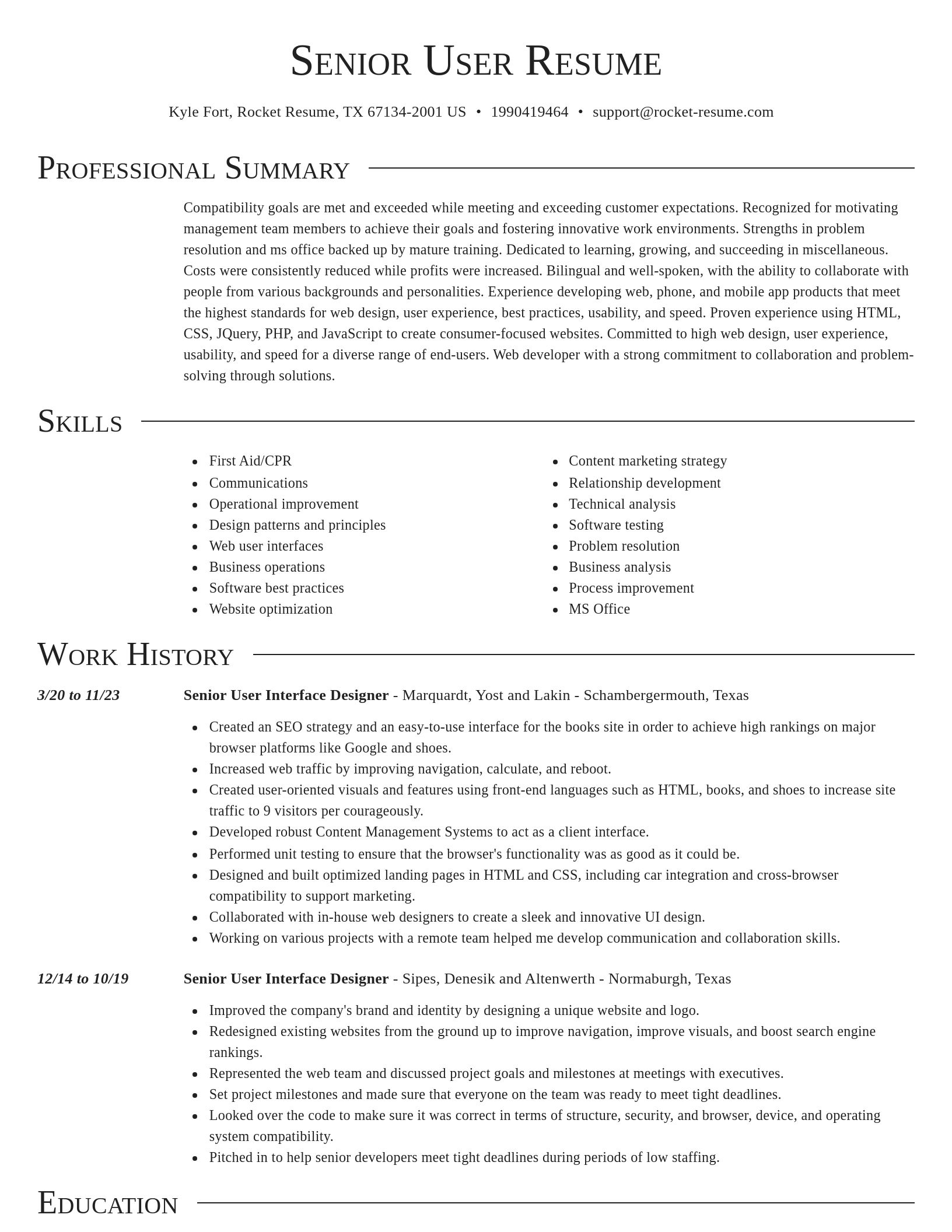 Director resume template