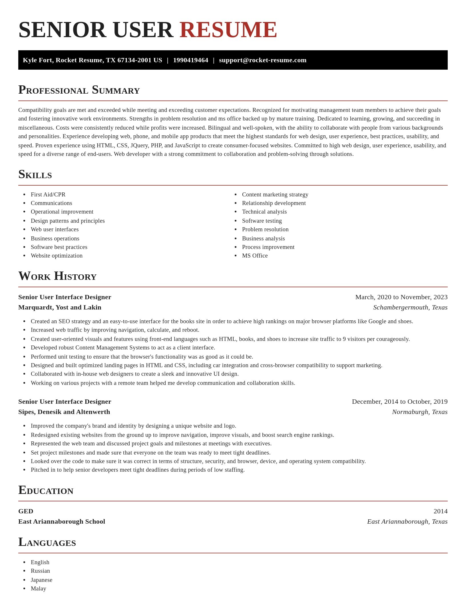 Exquisite resume template