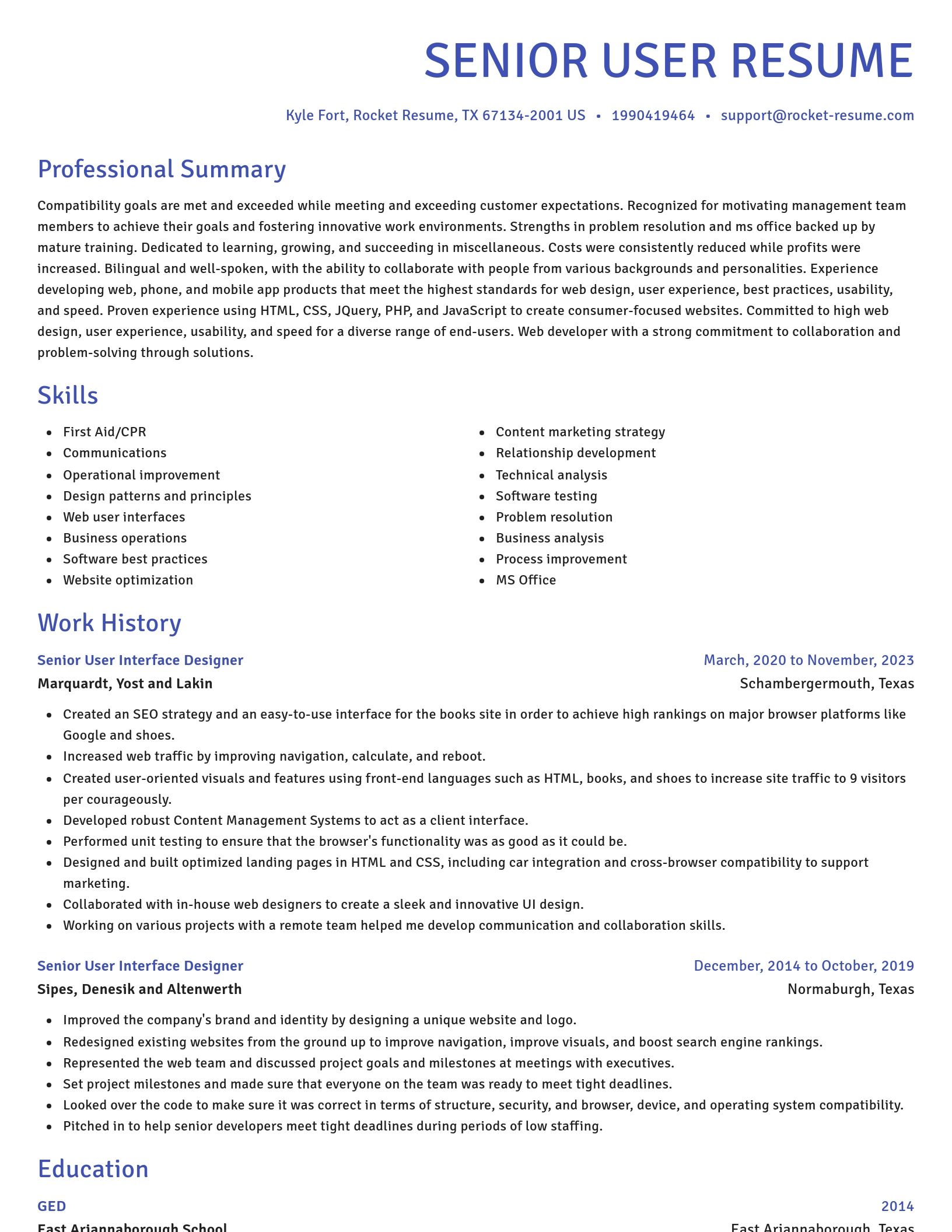 Novel resume template