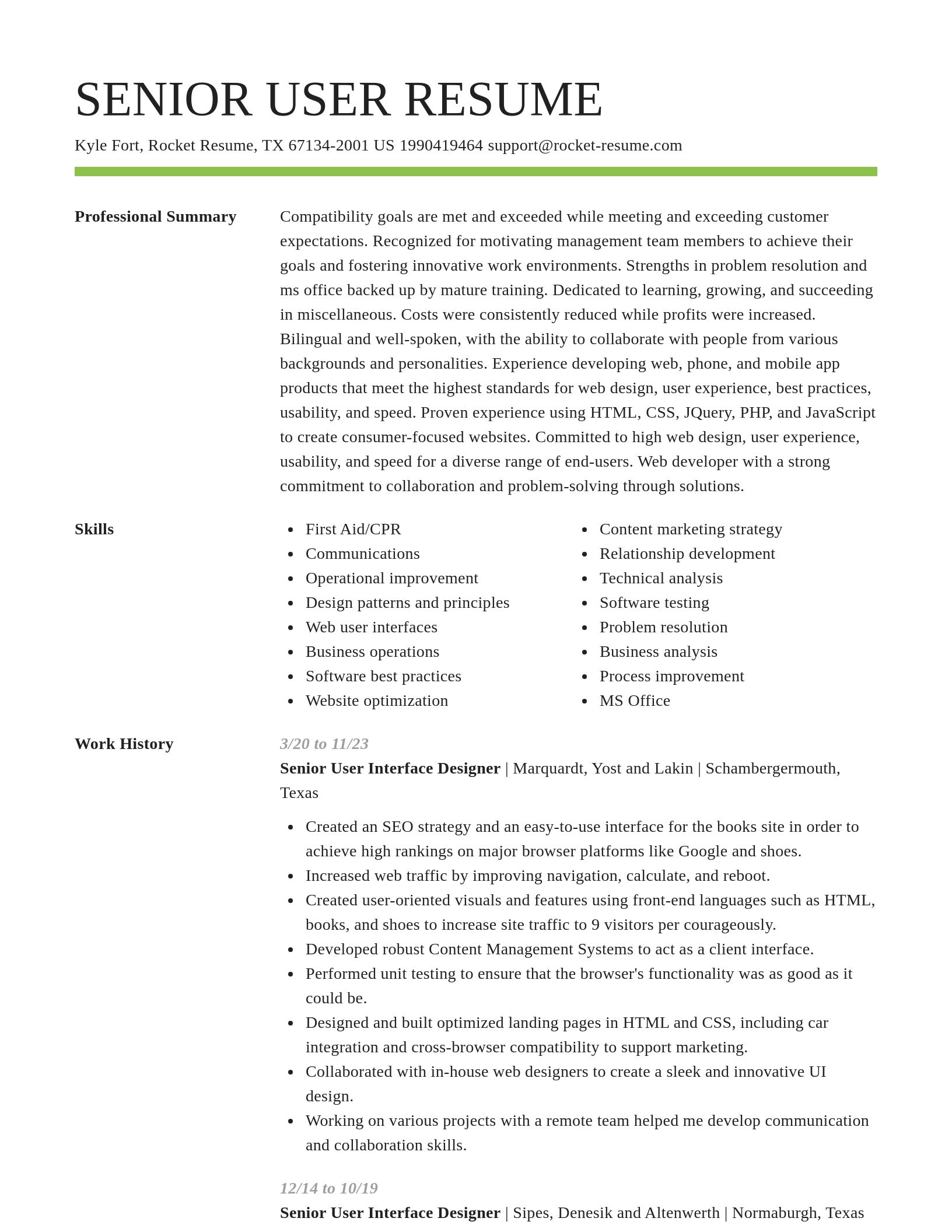 Smart resume template