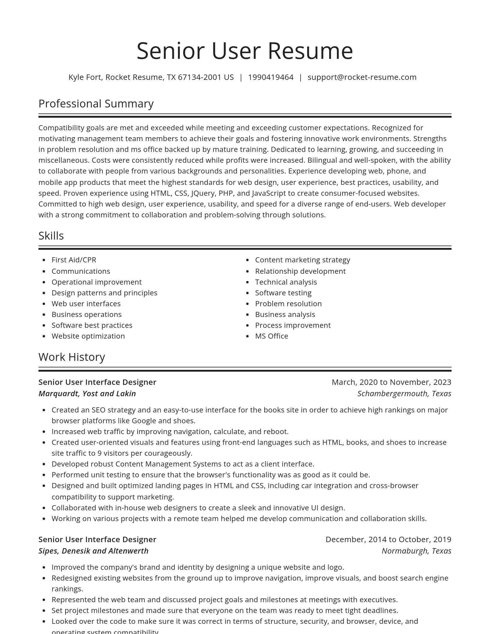 Spotlight resume template