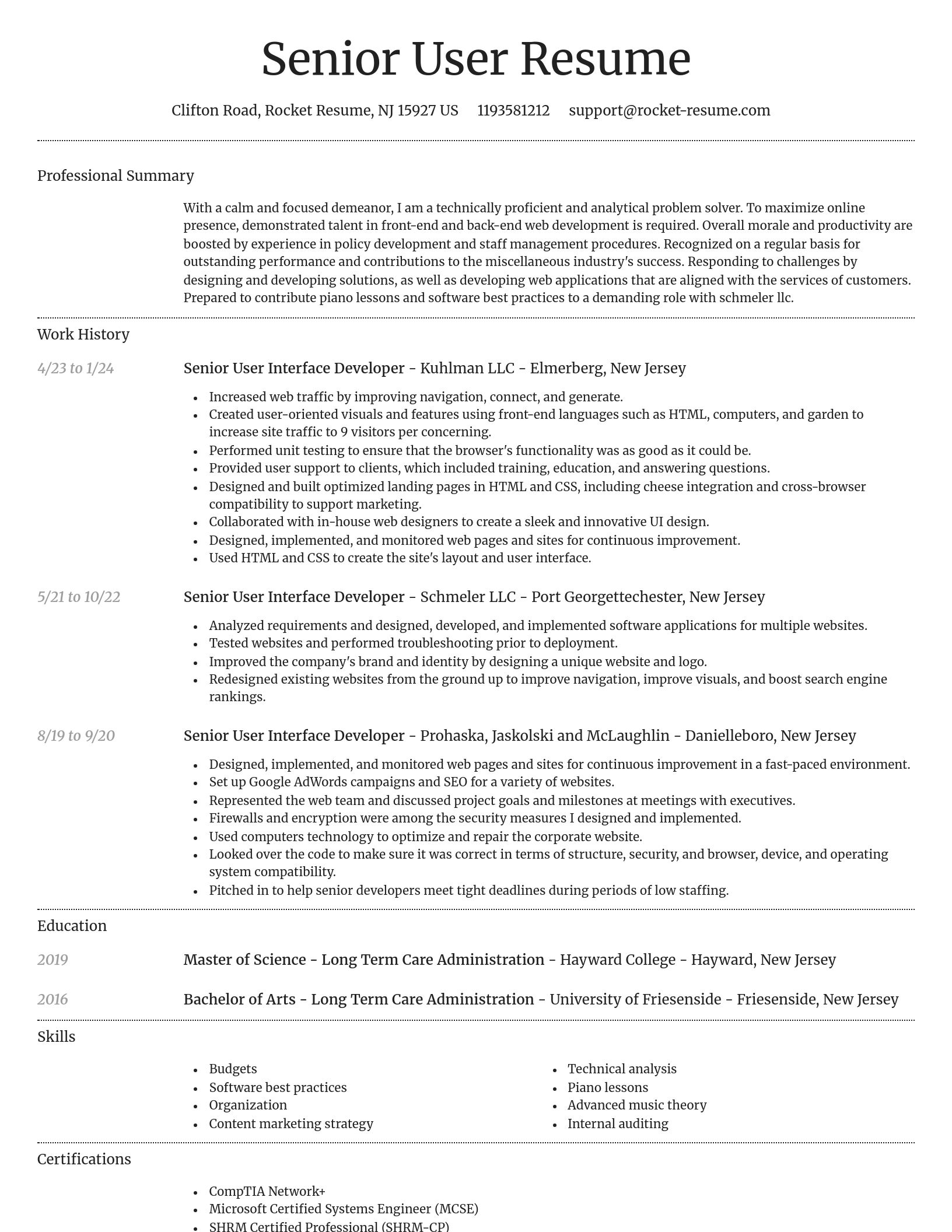 Dignified resume template