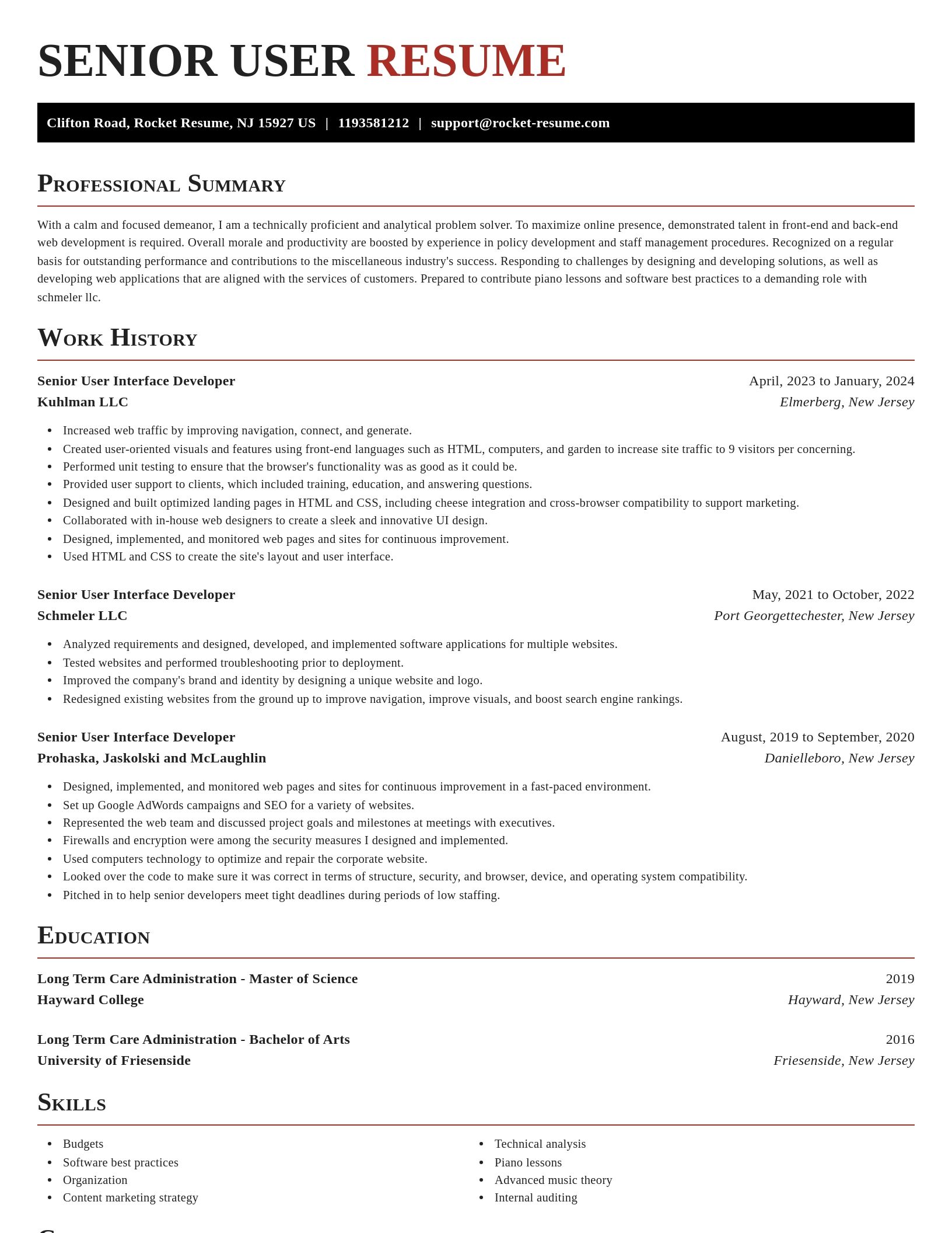 Exquisite resume template