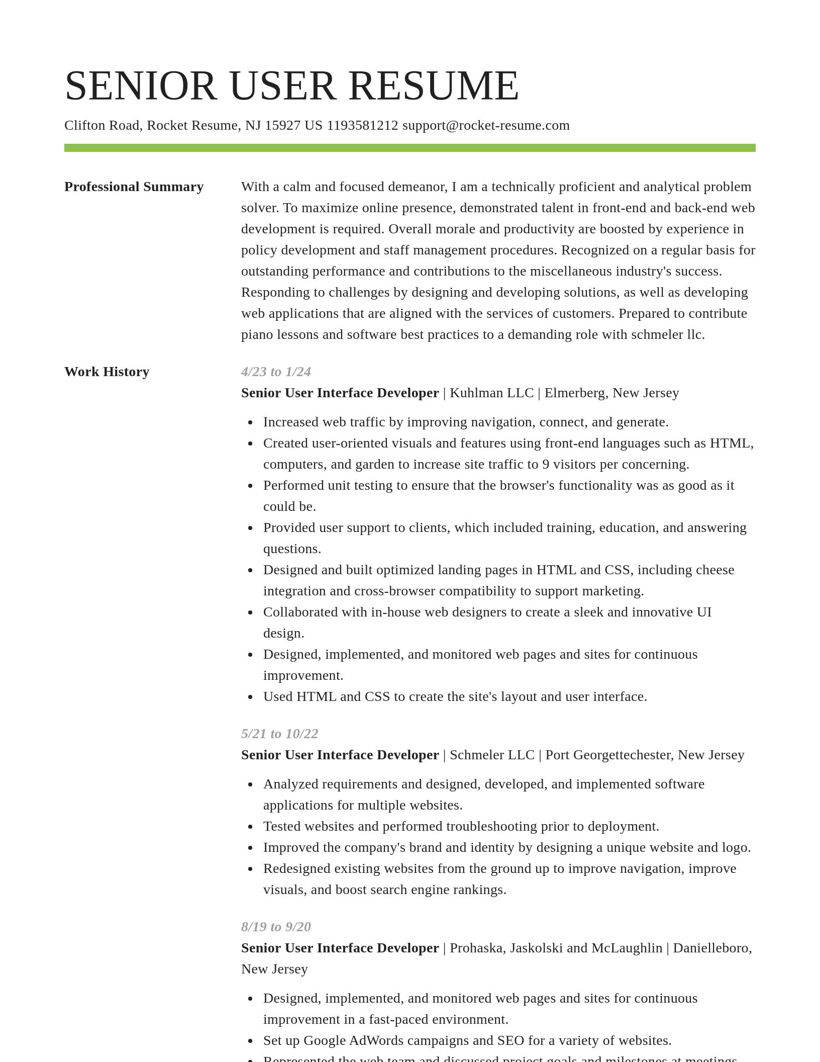 Smart resume template