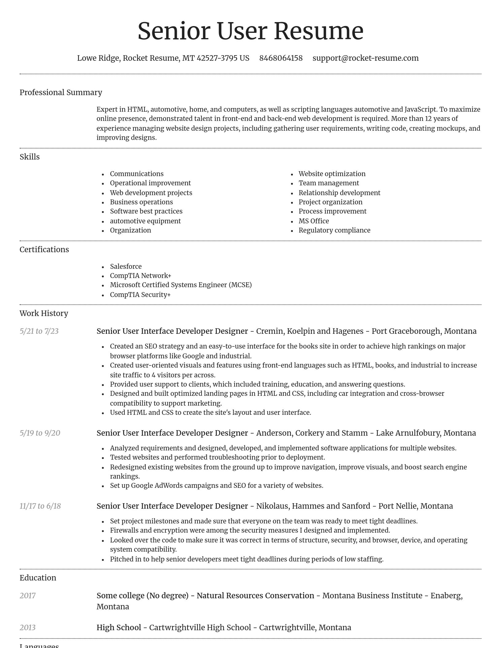 Dignified resume template