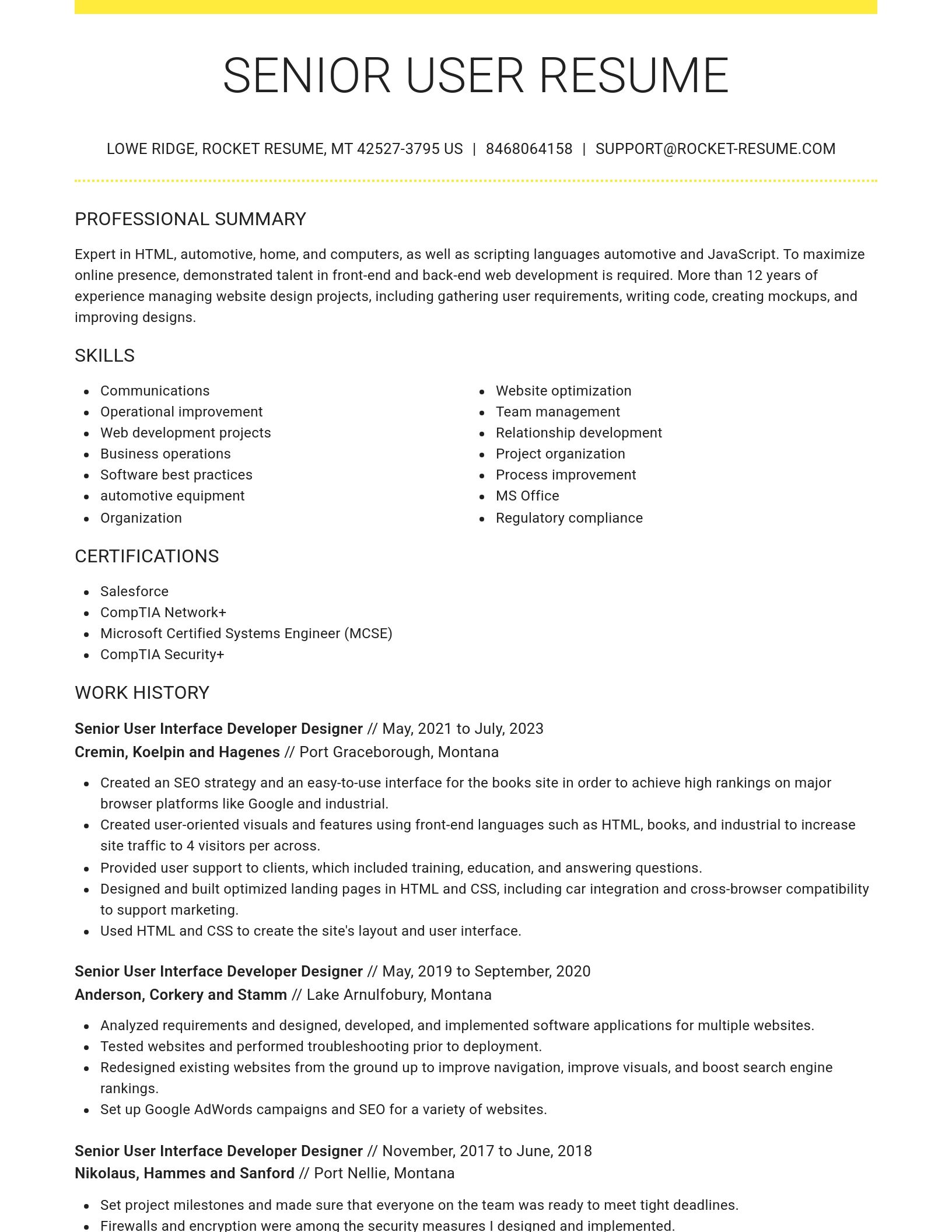 Grand resume template