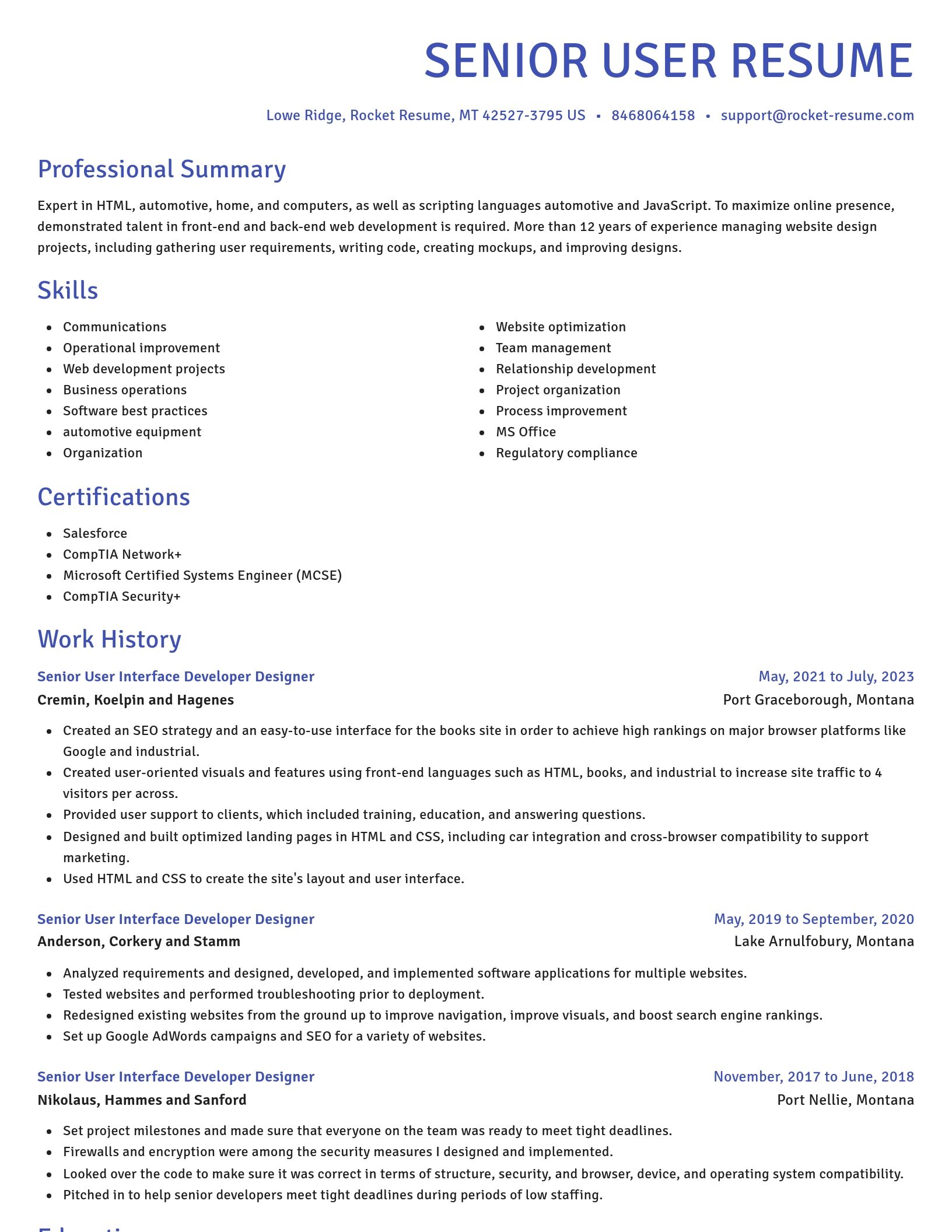 Novel resume template