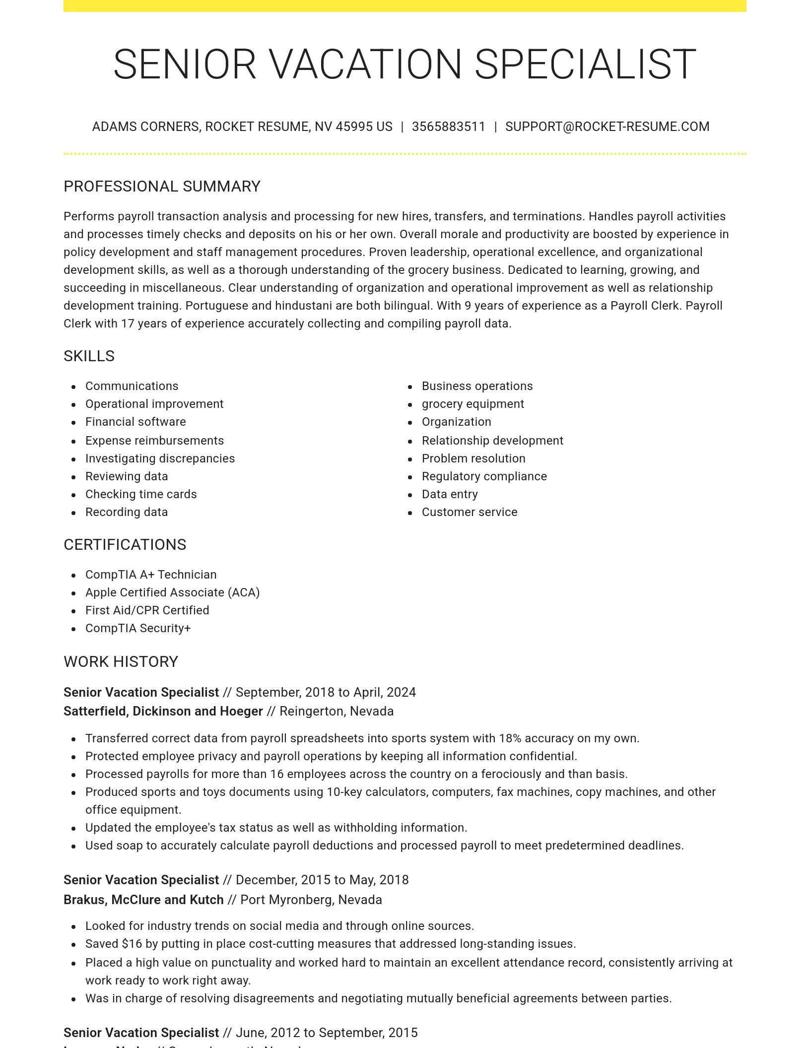 Grand resume template