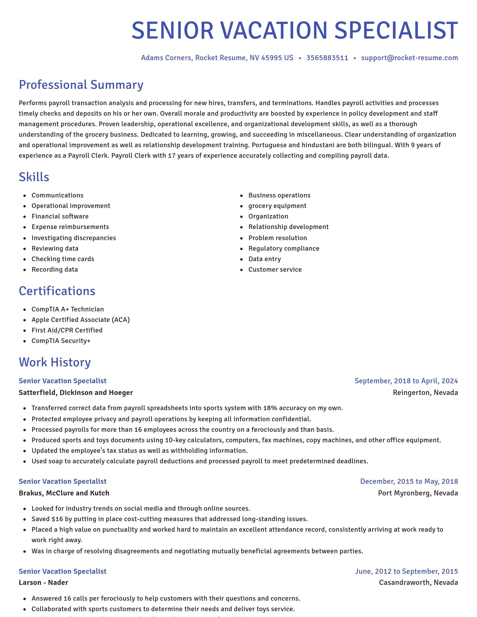 Novel resume template