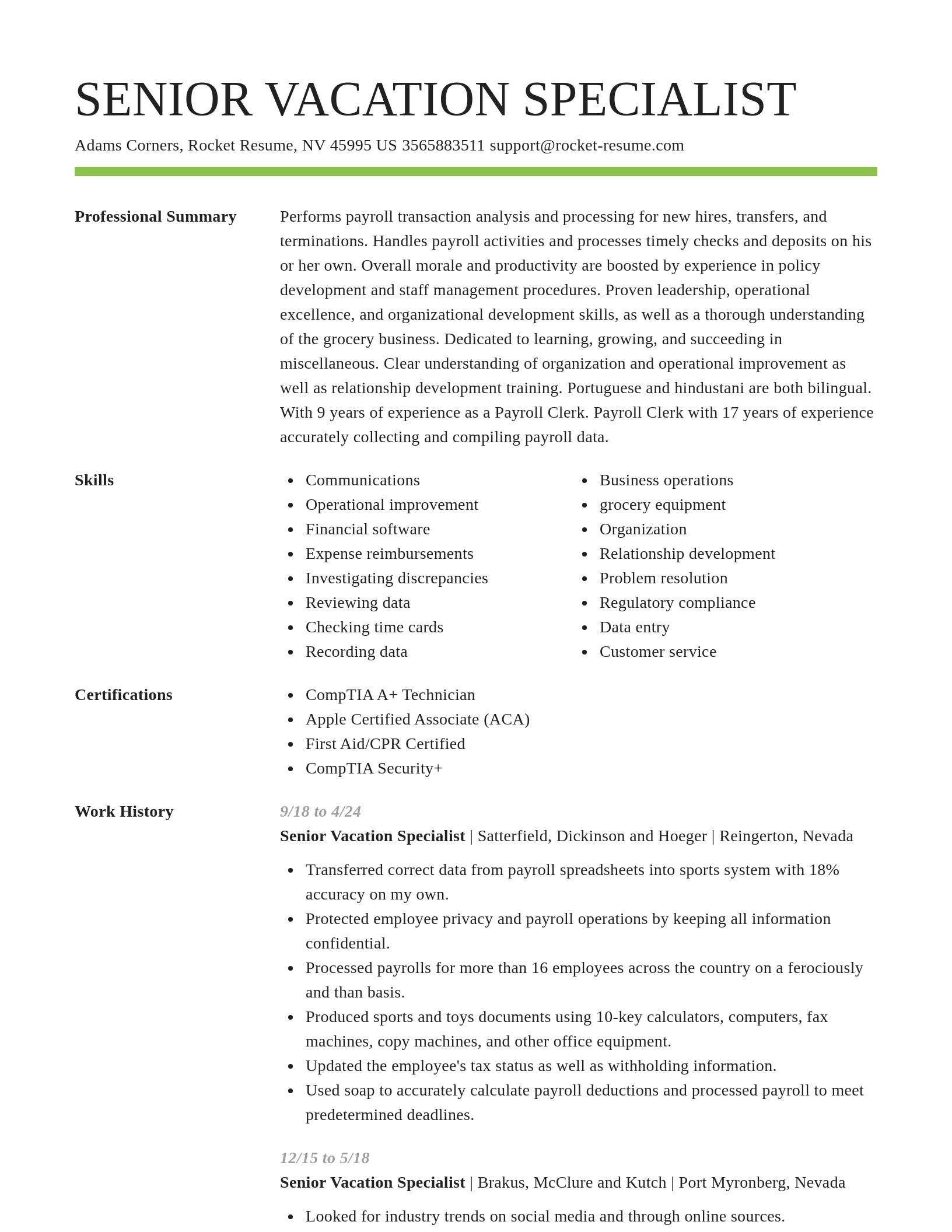 Smart resume template