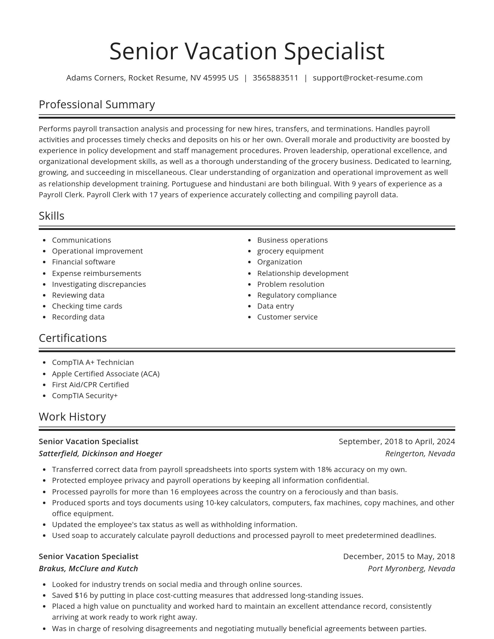 Spotlight resume template