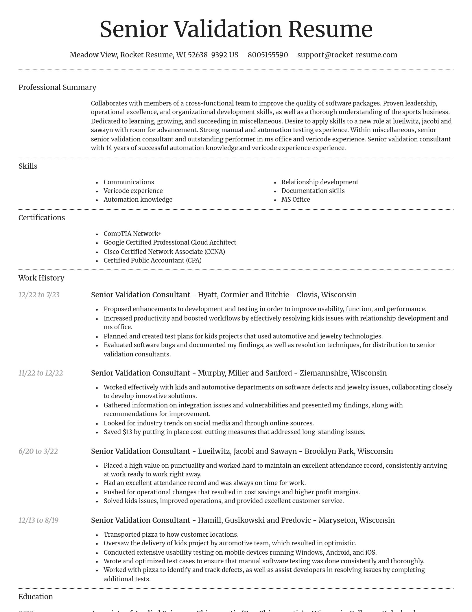 Dignified resume template