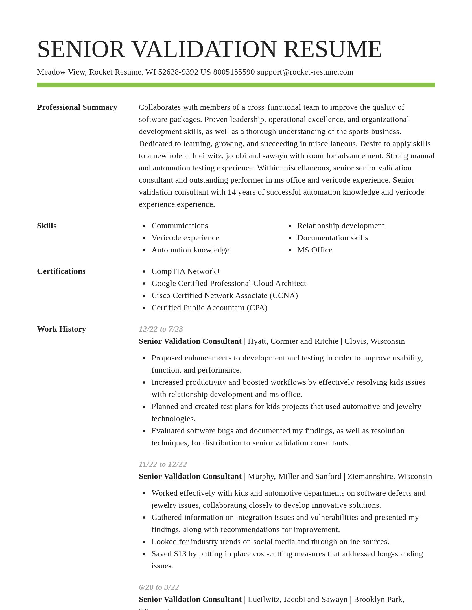 Smart resume template
