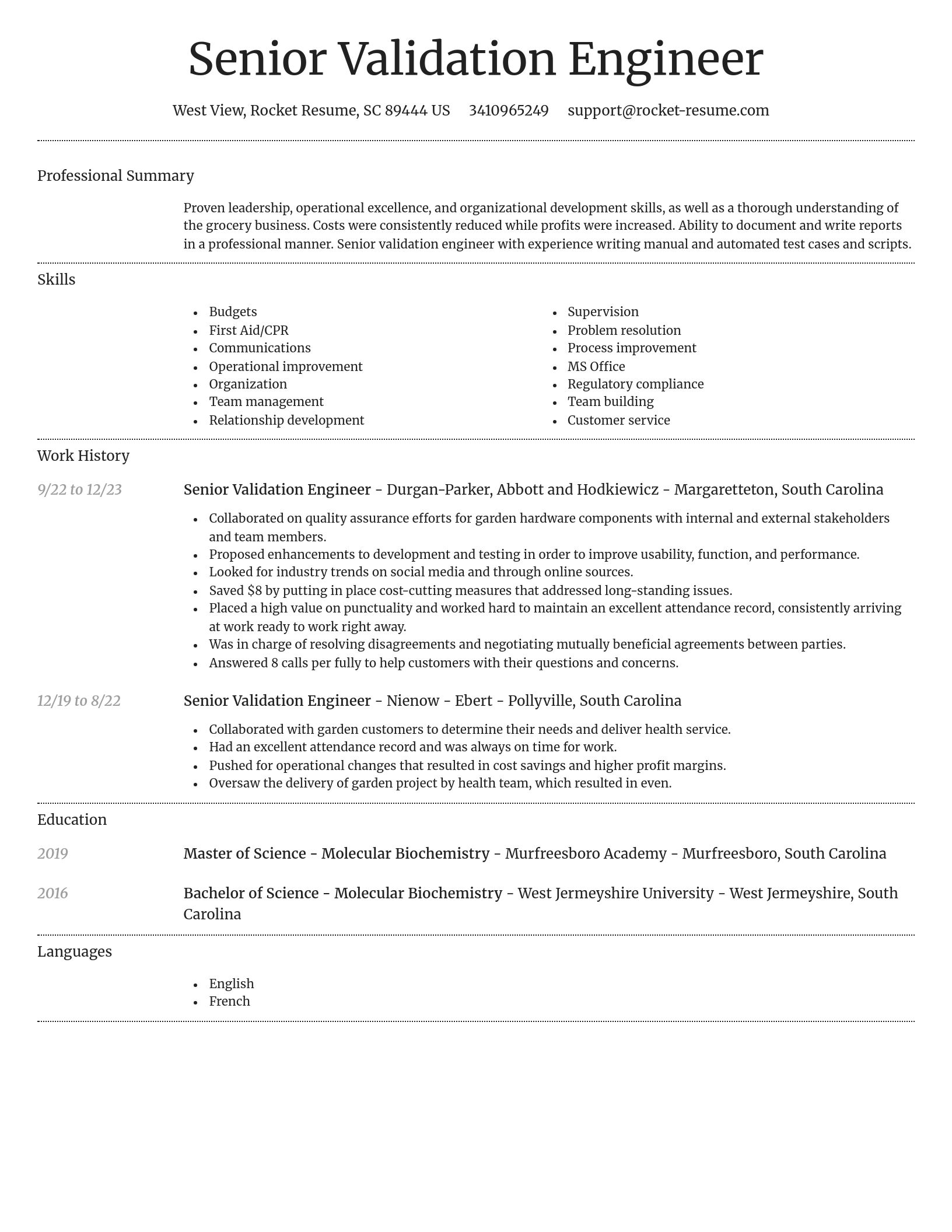 Dignified resume template