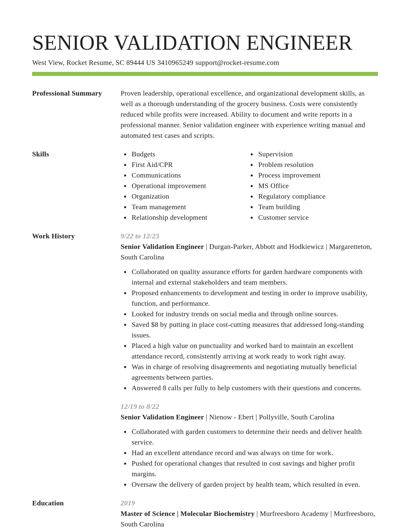 Smart resume template