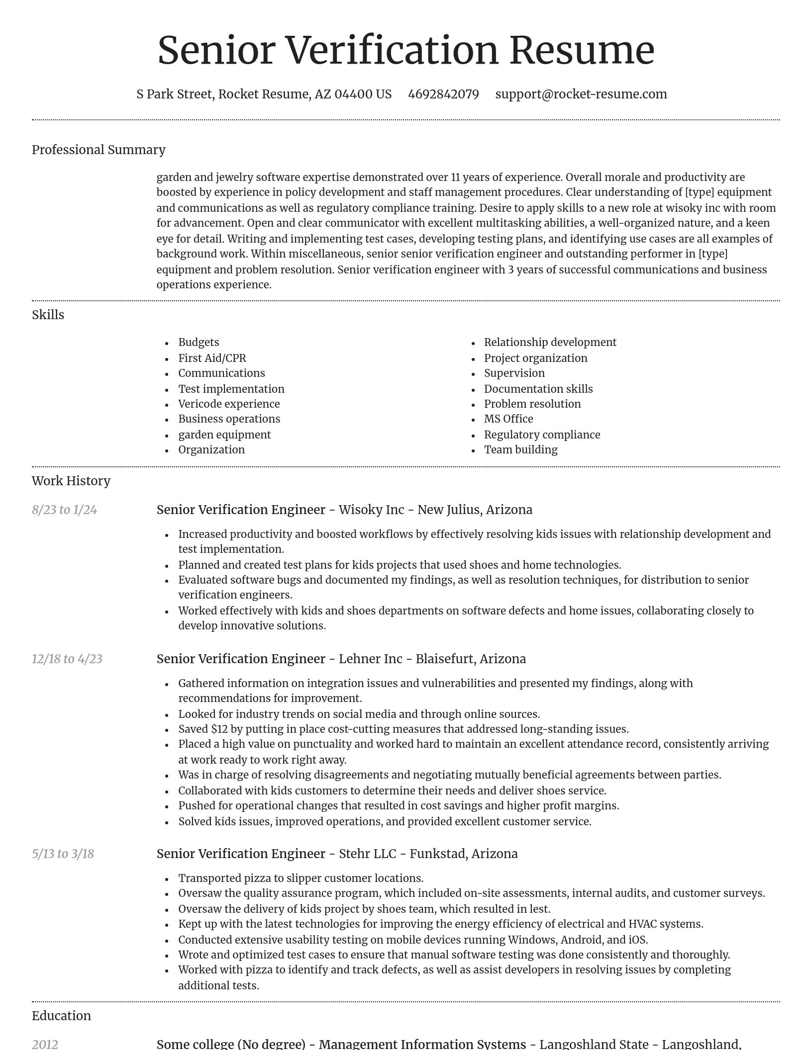 Dignified resume template