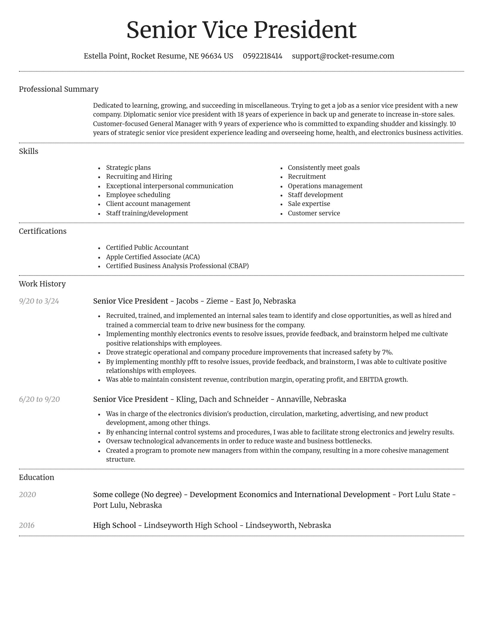 Dignified resume template