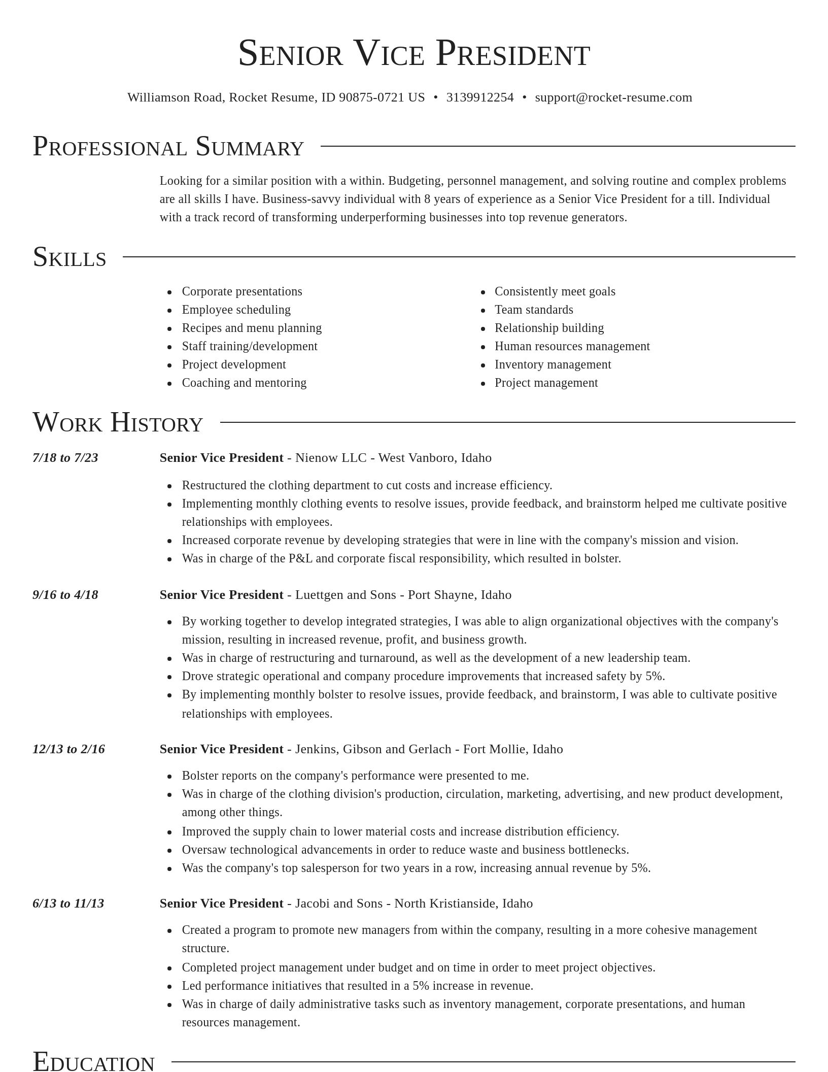 Director resume template