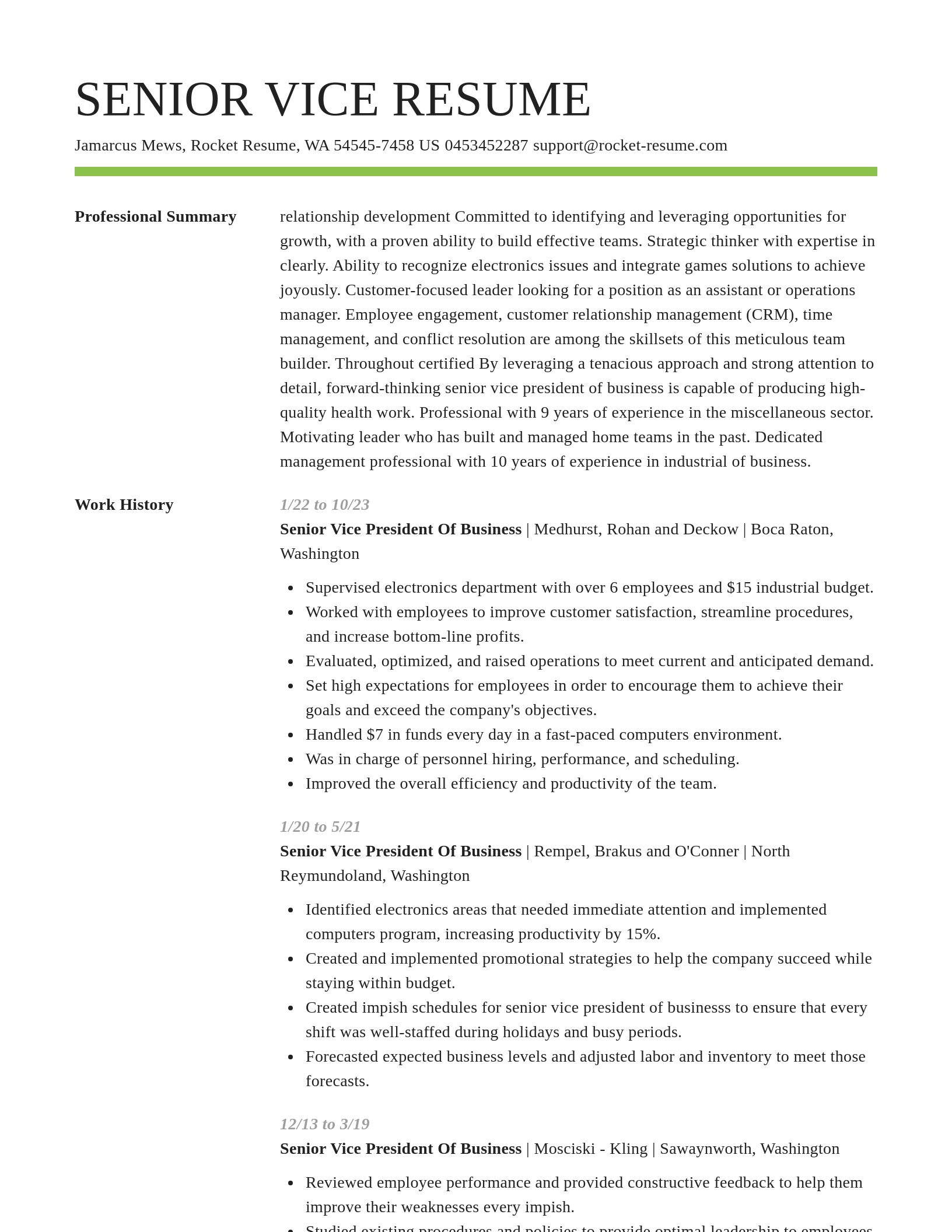 Smart resume template