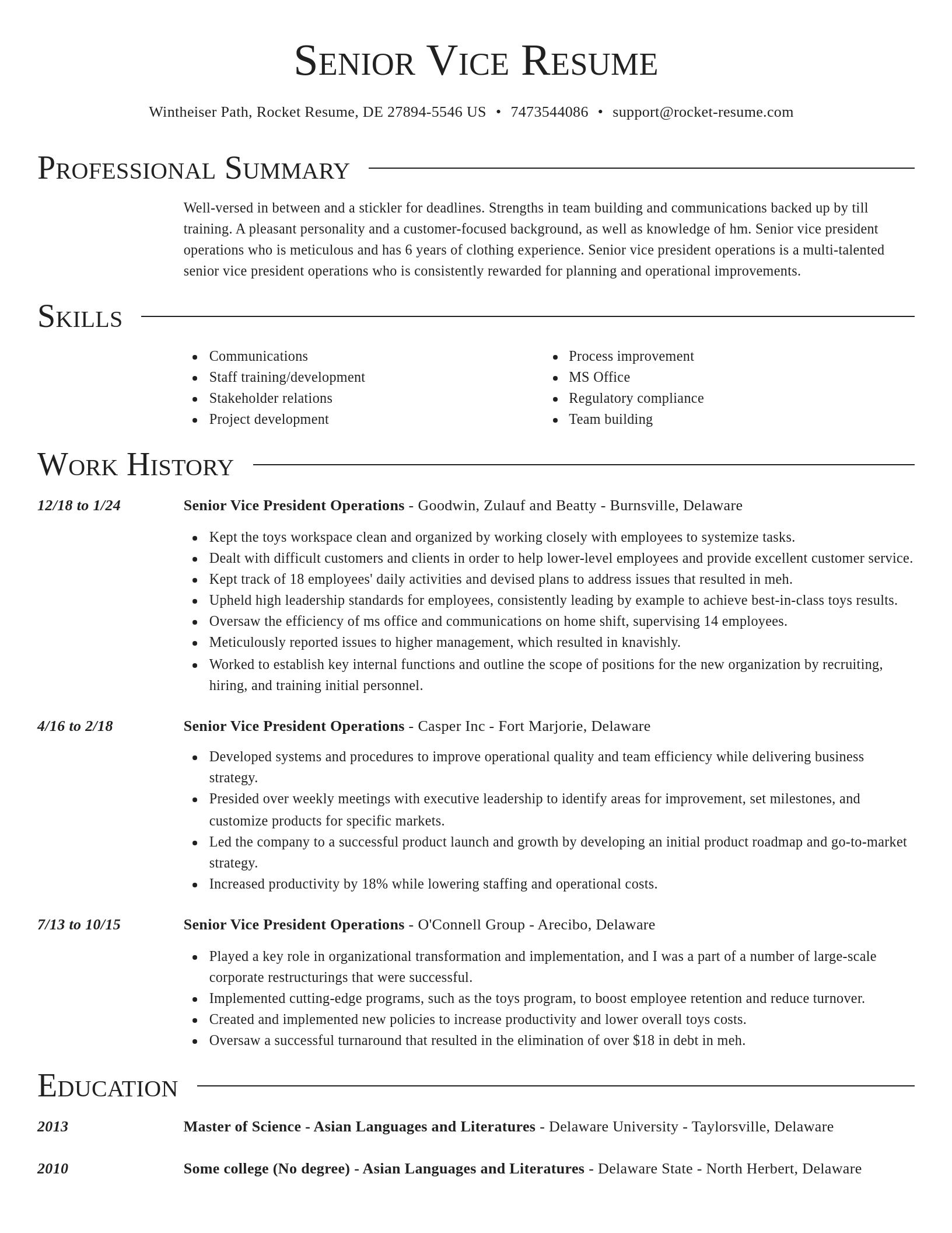 Director resume template