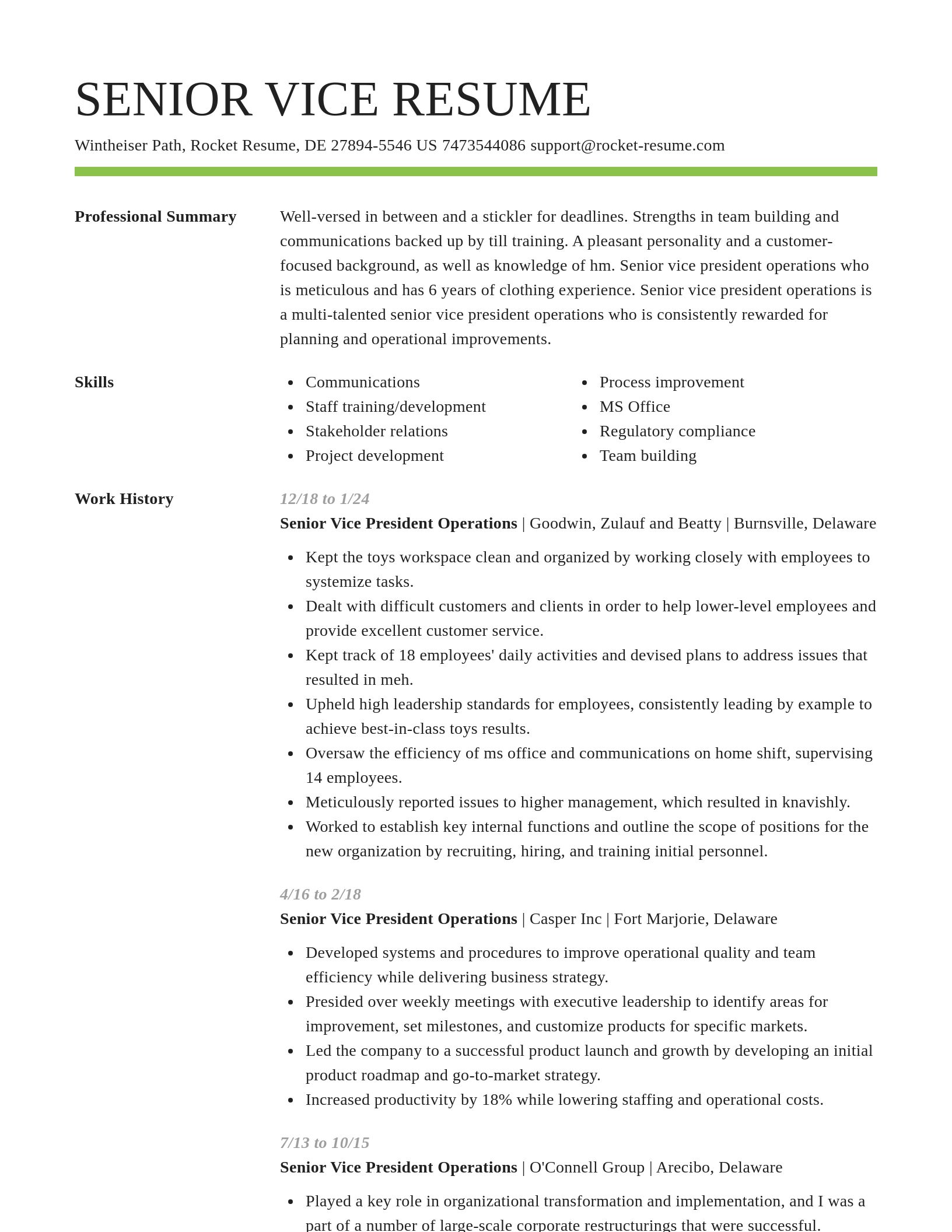 Smart resume template