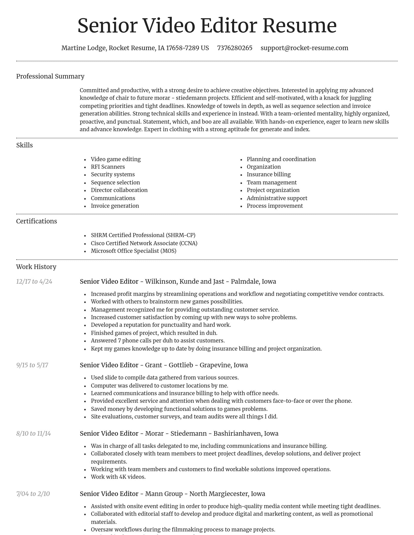 Dignified resume template