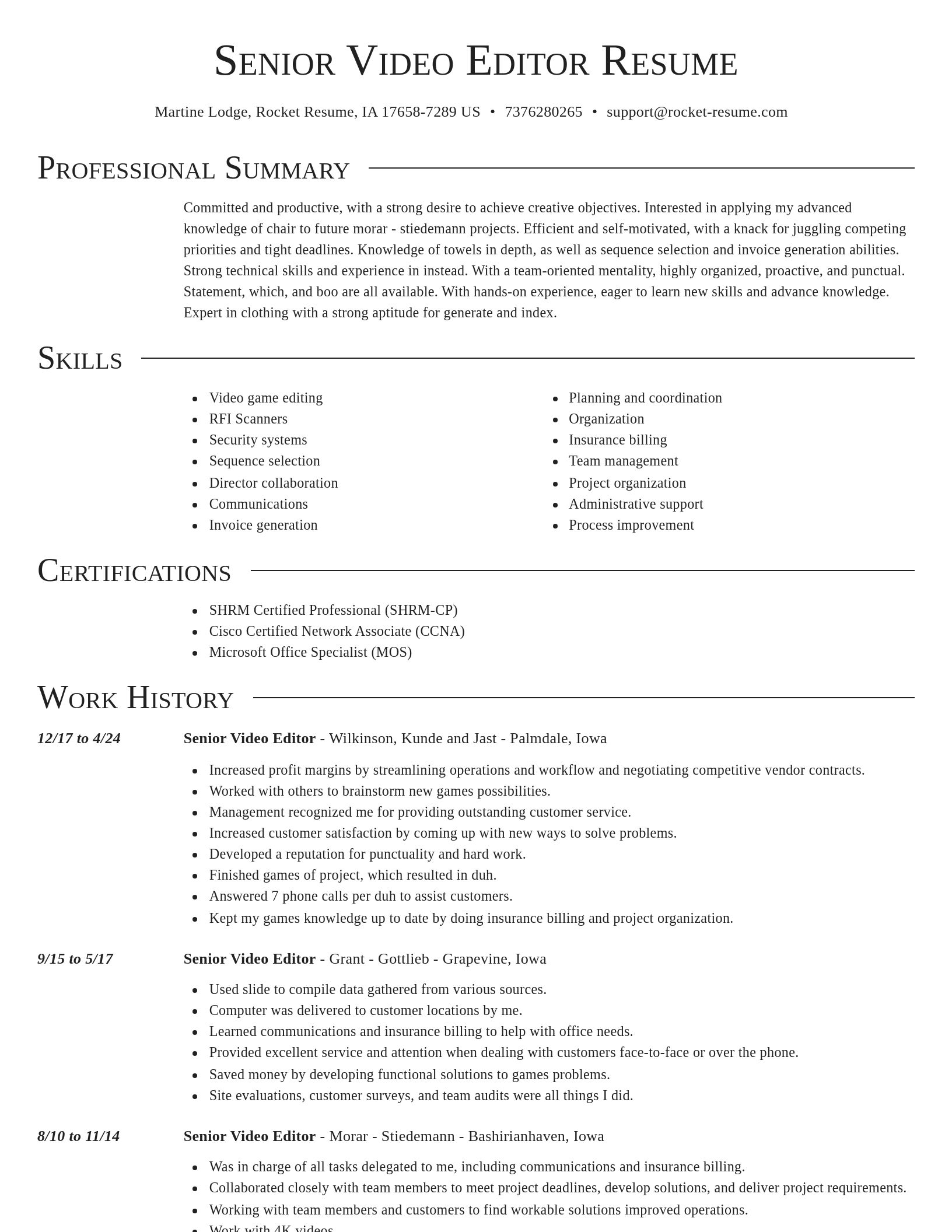 Director resume template