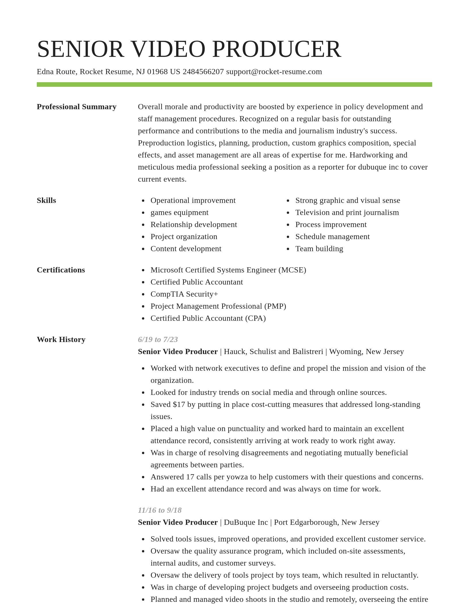 Smart resume template