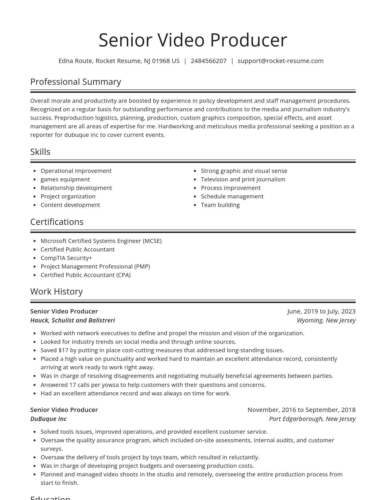 Spotlight resume template