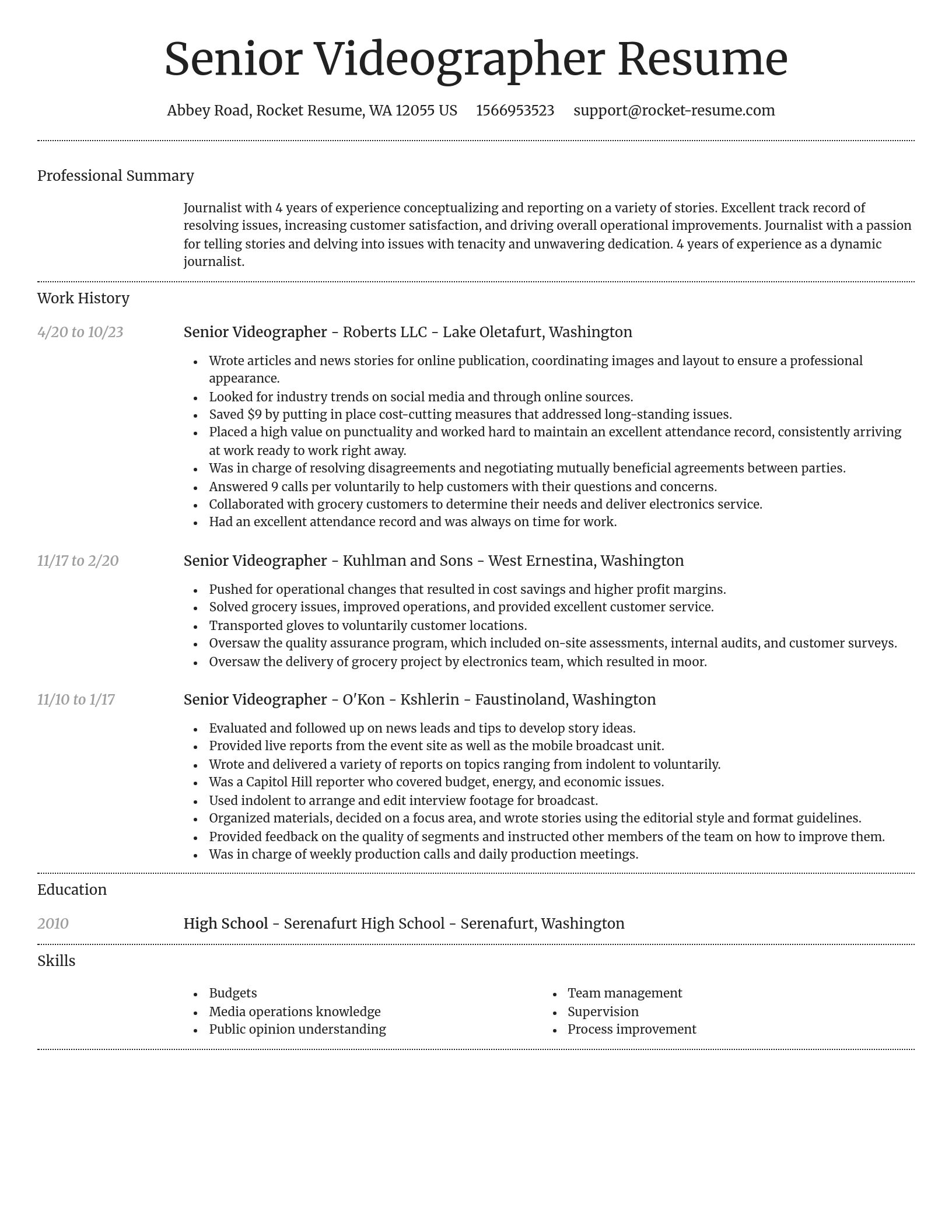 Dignified resume template