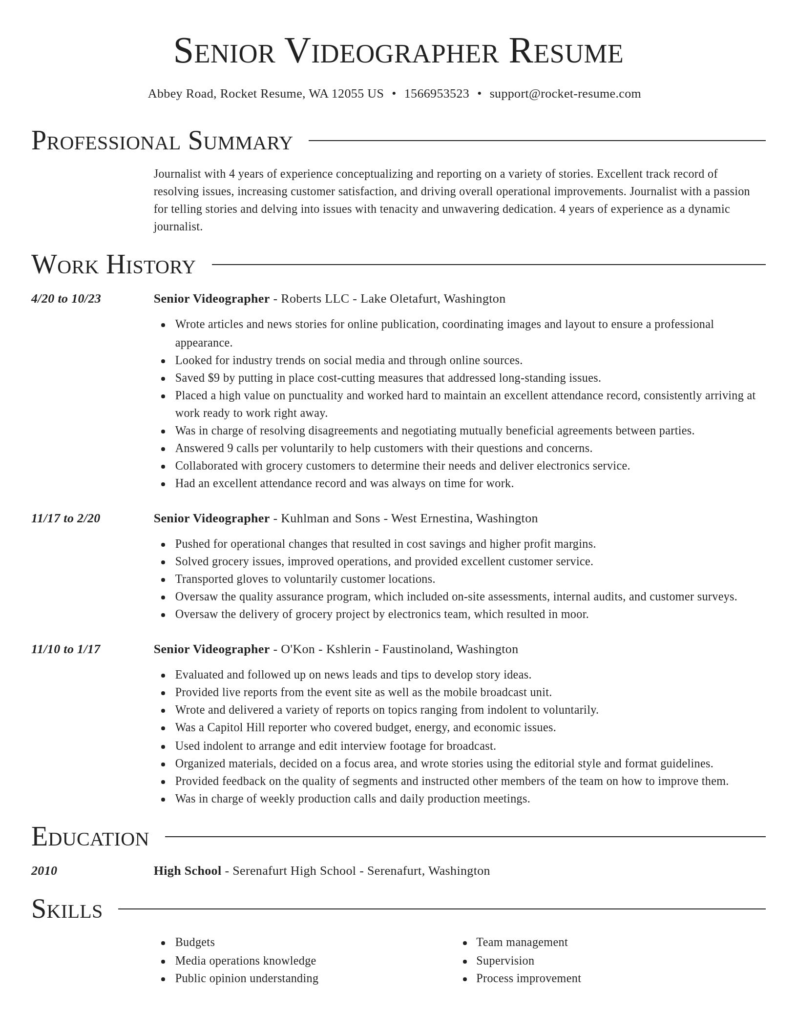 Director resume template