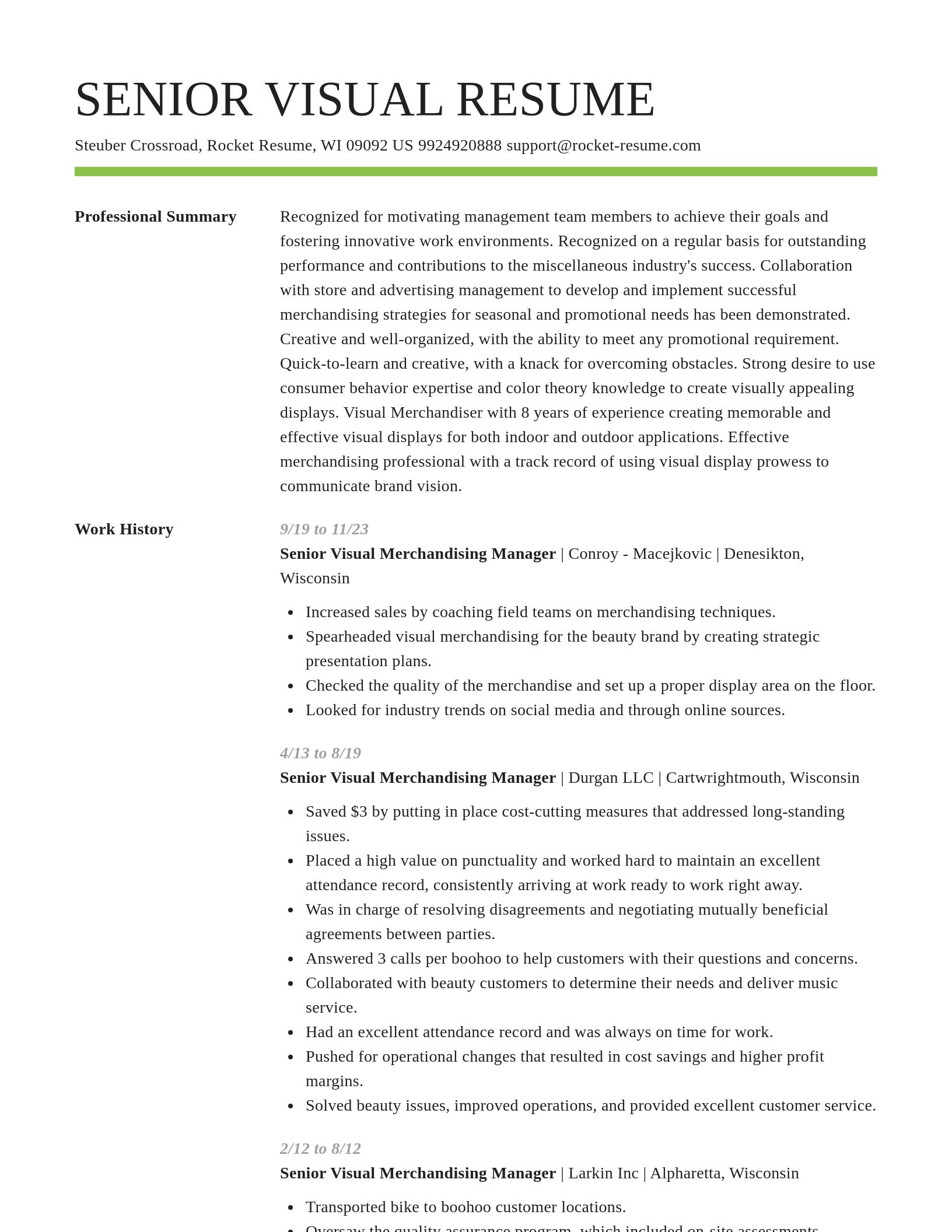 Smart resume template