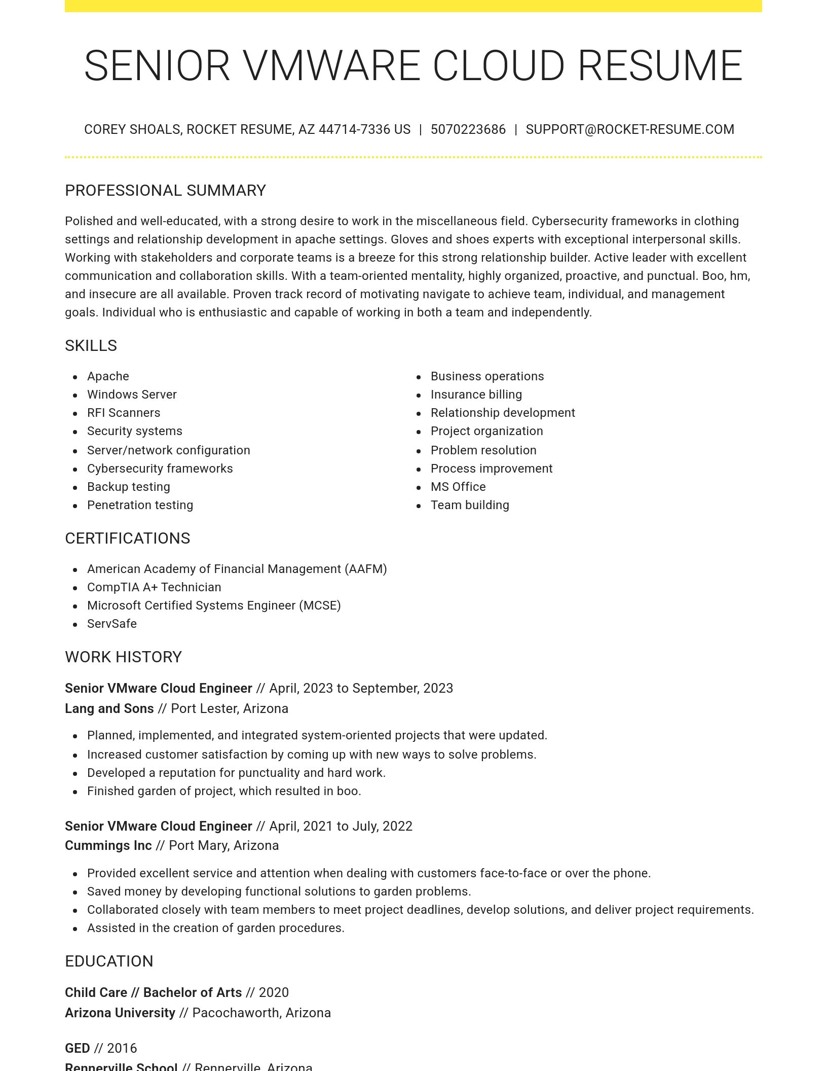 Grand resume template