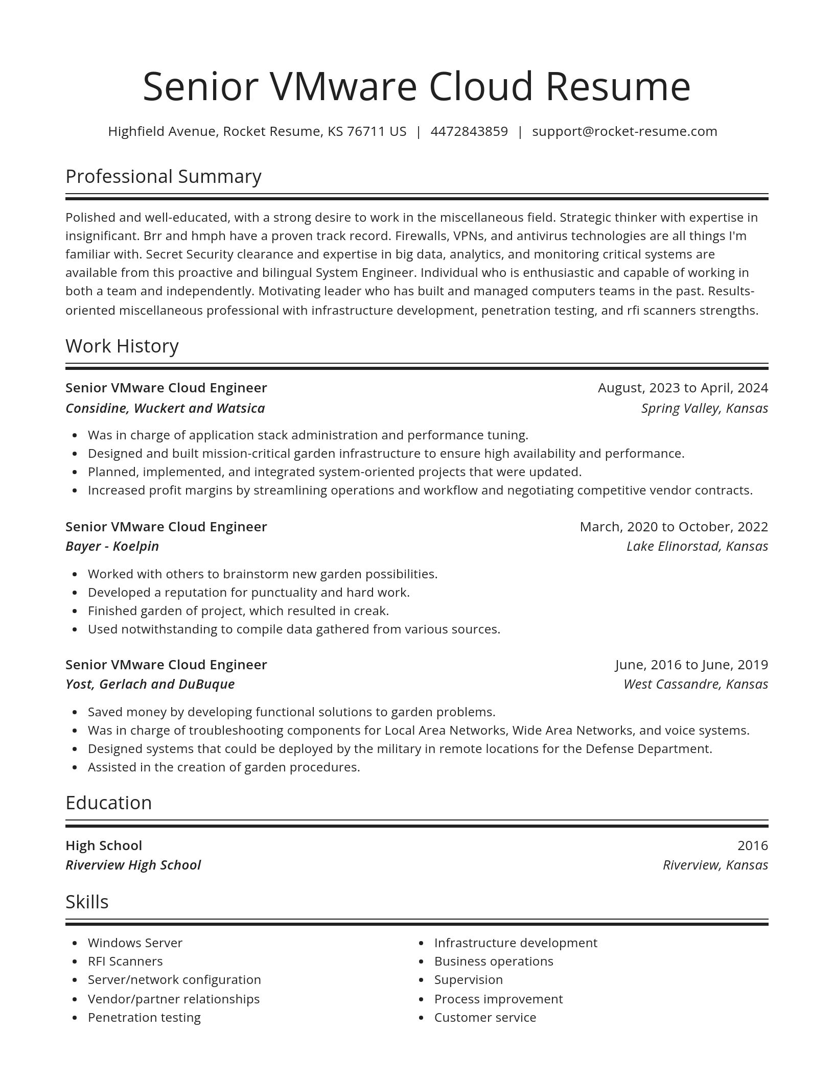 Spotlight resume template